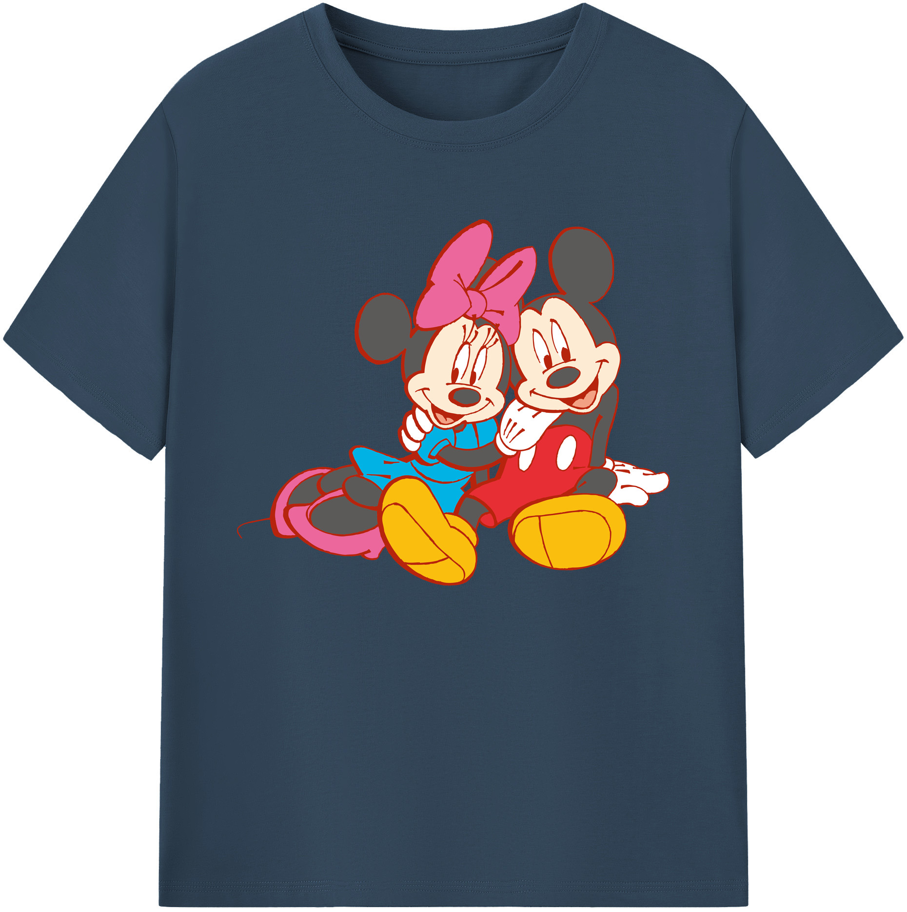 ミッキーマウス Mickey Mouse 綿100％ メンズ半袖Tシャツ｜肌触りやわらか＆通気性