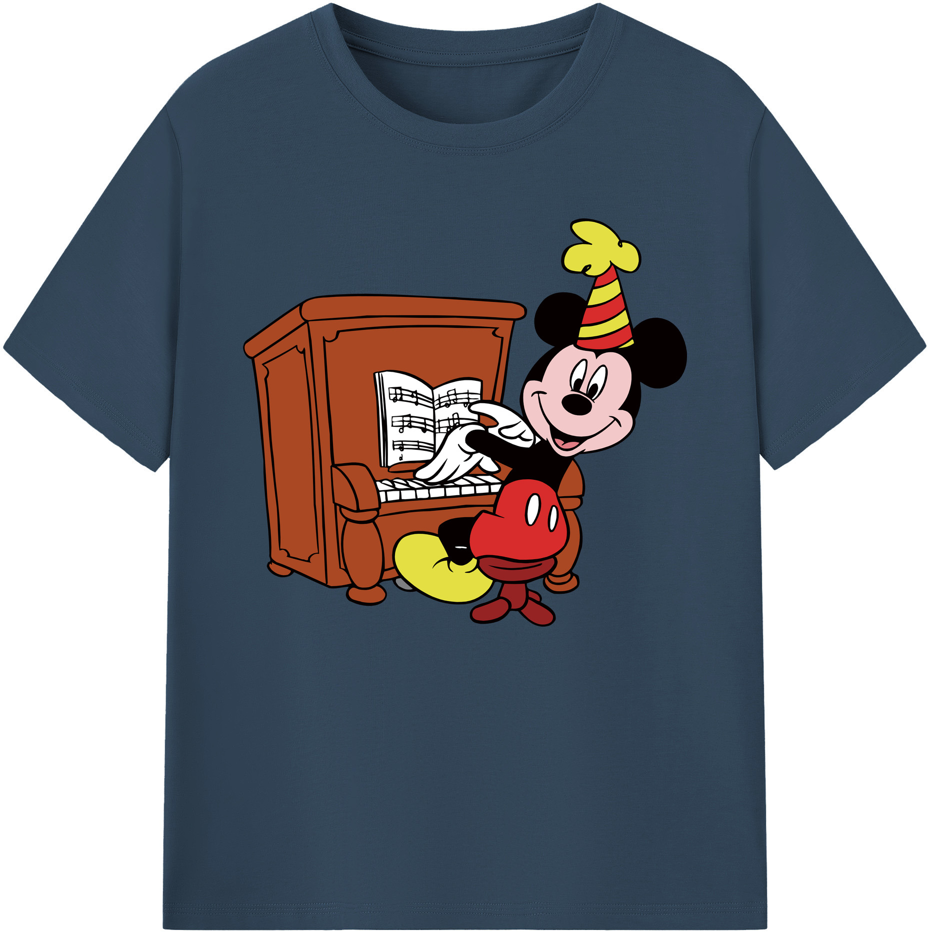 ミッキーマウス Mickey Mouse 綿100％ メンズ半袖Tシャツ｜肌触りやわらか＆通気性