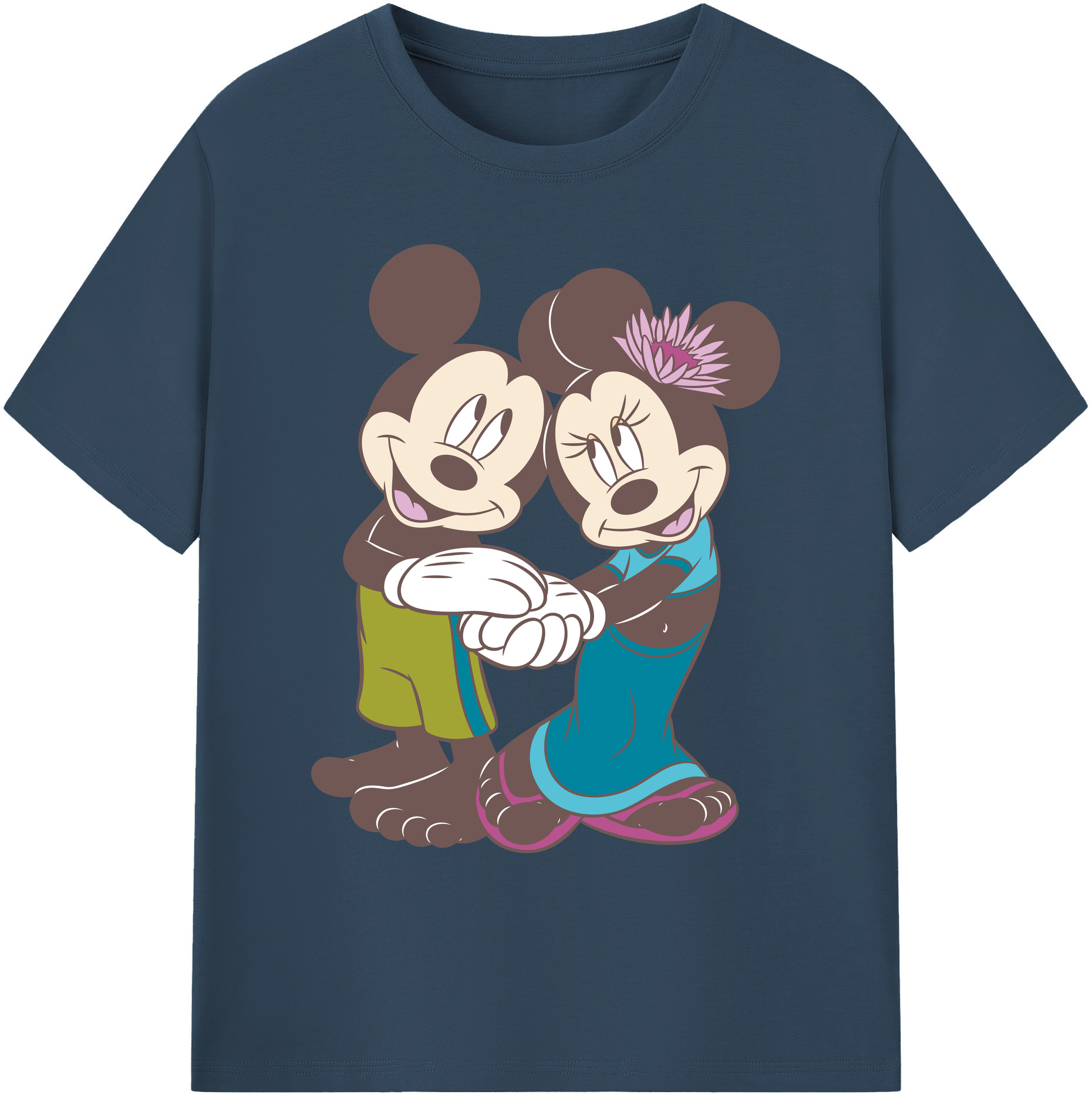ミッキーマウス Mickey Mouse 綿100％ メンズ半袖Tシャツ｜肌触りやわらか＆通気性