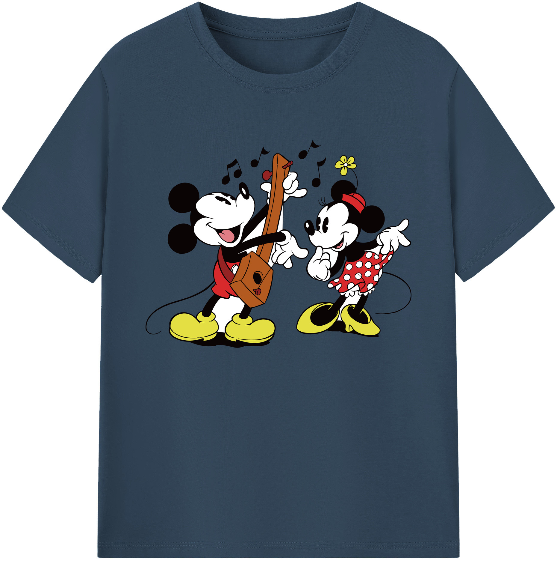 ミッキーマウス Mickey Mouse 綿100％ メンズ半袖Tシャツ｜肌触りやわらか＆通気性