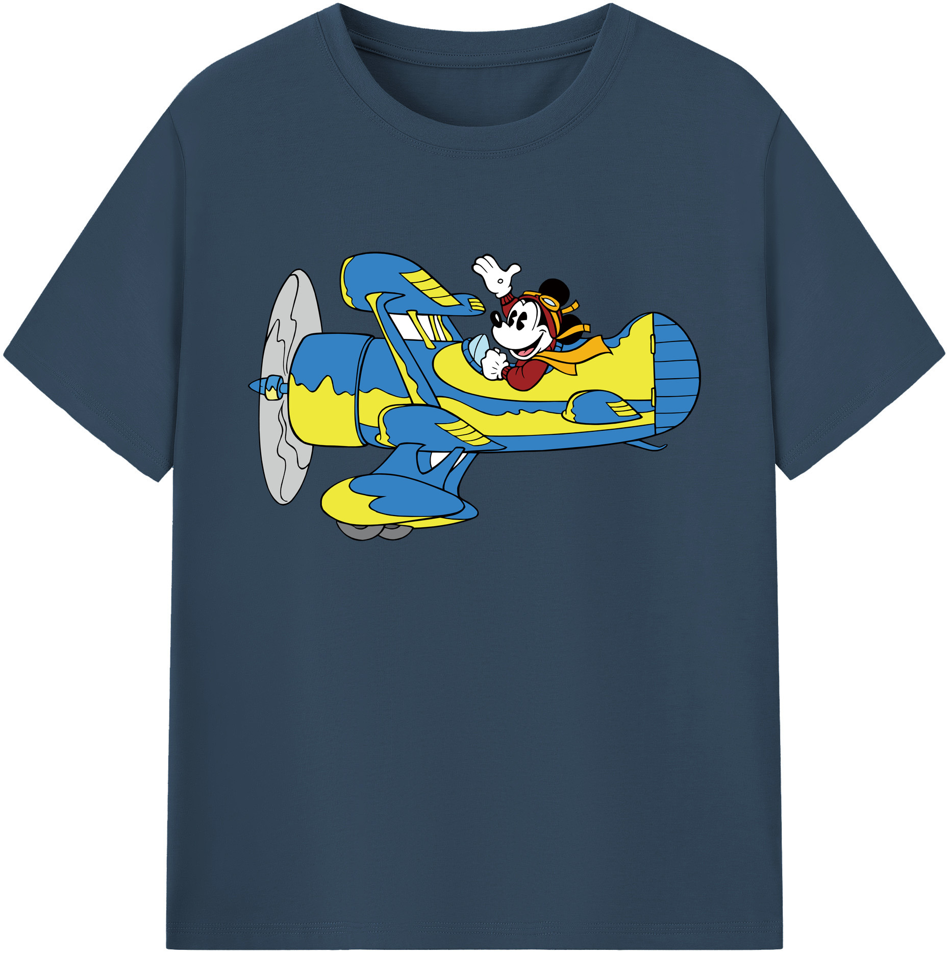 ミッキーマウス Mickey Mouse 綿100％ メンズ半袖Tシャツ｜肌触りやわらか＆通気性