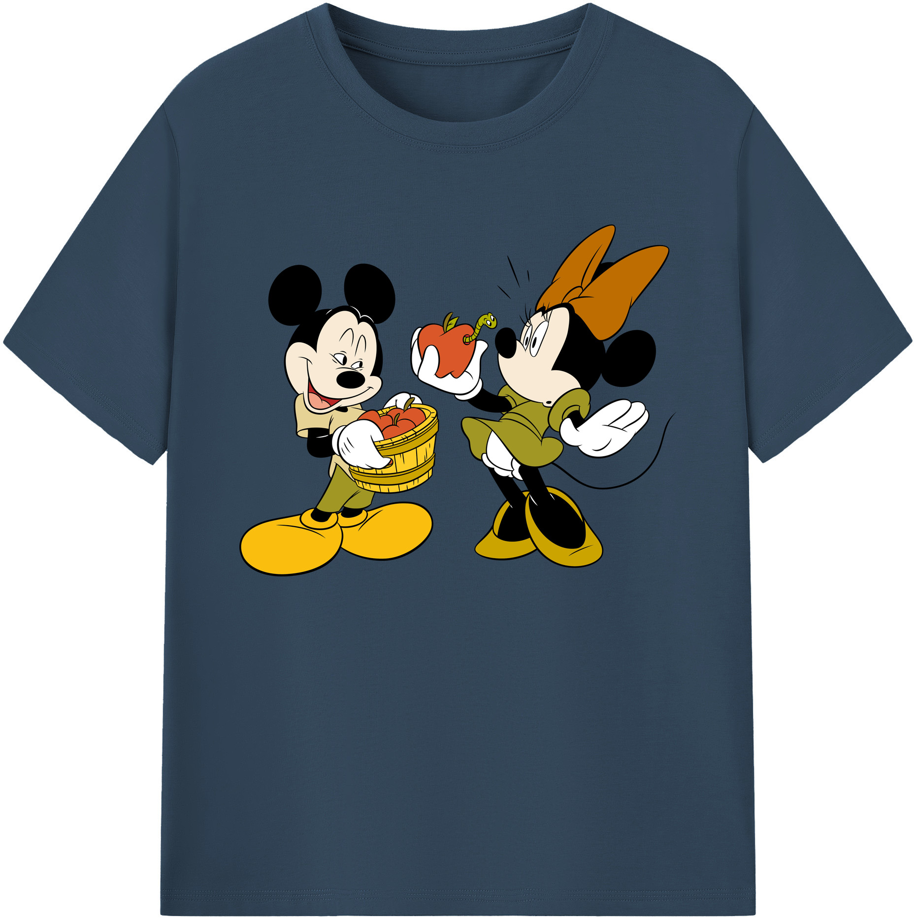 ミッキーマウス Mickey Mouse 綿100％ メンズ半袖Tシャツ｜肌触りやわらか＆通気性