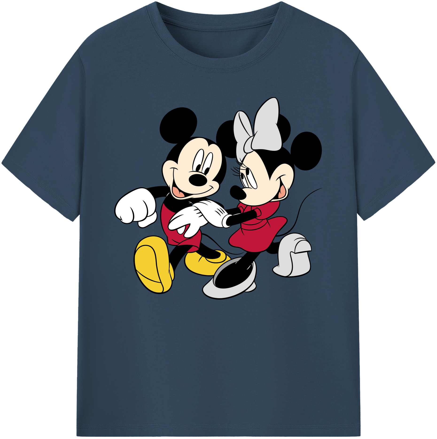 ミッキーマウス Mickey Mouse 綿100％ メンズ半袖Tシャツ｜肌触りやわらか＆通気性