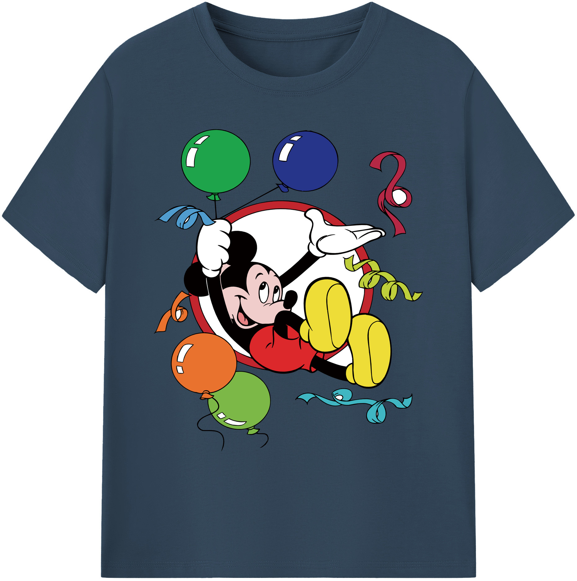 ミッキーマウス Mickey Mouse 綿100％ メンズ半袖Tシャツ｜肌触りやわらか＆通気性