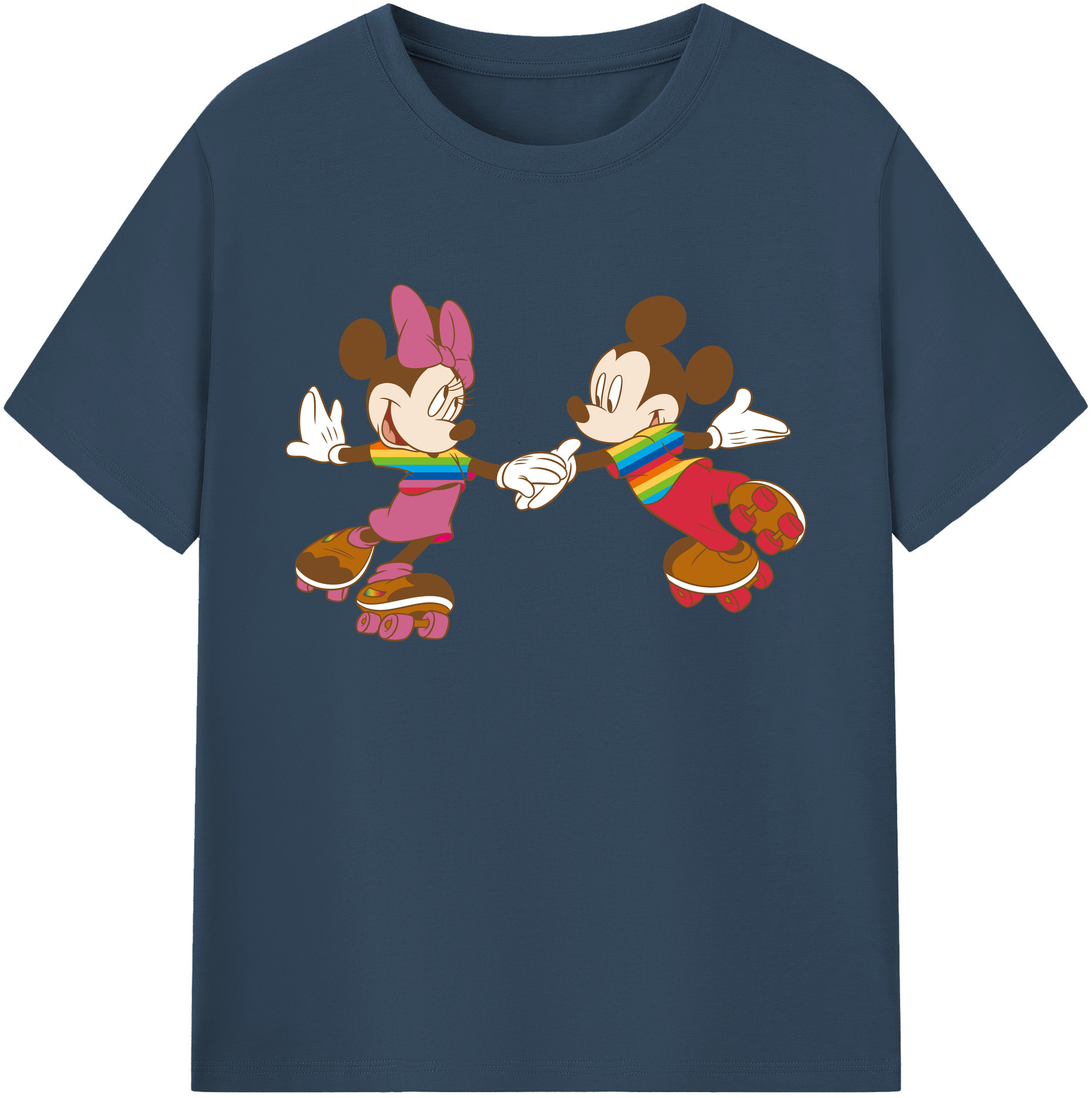 ミッキーマウス Mickey Mouse 綿100％ メンズ半袖Tシャツ｜肌触りやわらか＆通気性