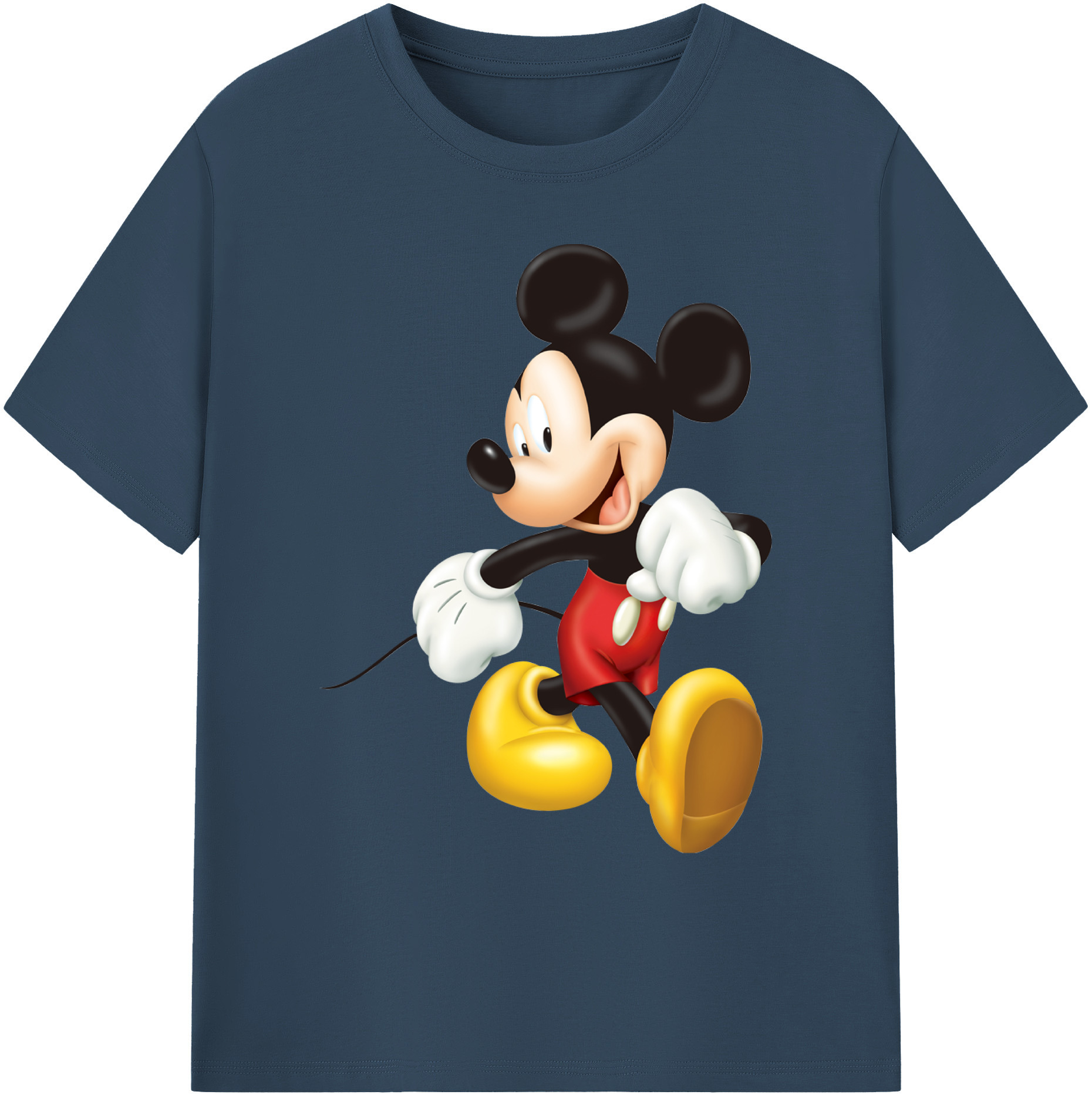 ミッキーマウス Mickey Mouse 綿100％ メンズ半袖Tシャツ｜肌触りやわらか＆通気性