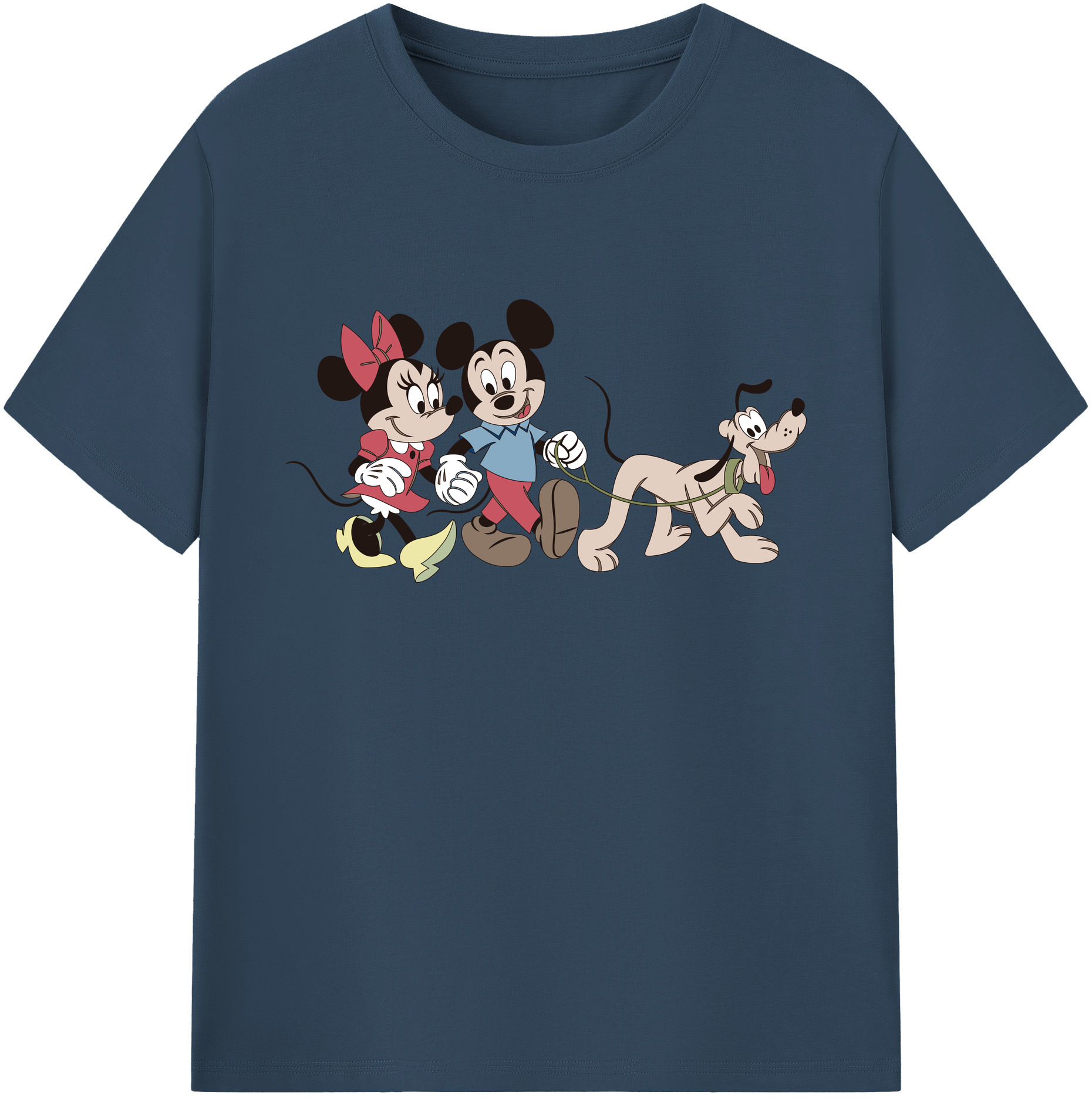 ミッキーマウス Mickey Mouse 綿100％ メンズ半袖Tシャツ｜肌触りやわらか＆通気性