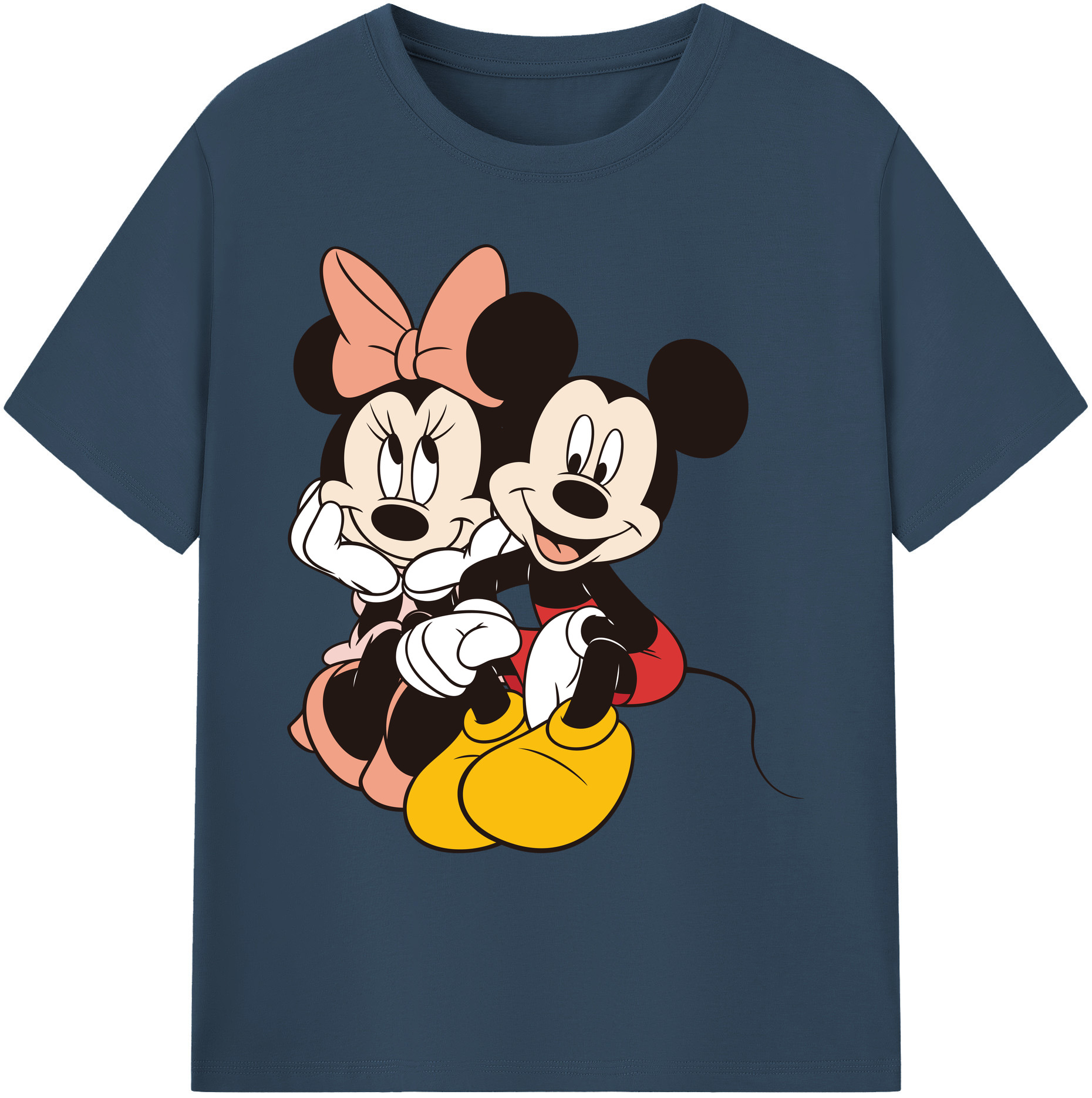 ミッキーマウス Mickey Mouse 綿100％ メンズ半袖Tシャツ｜肌触りやわらか＆通気性
