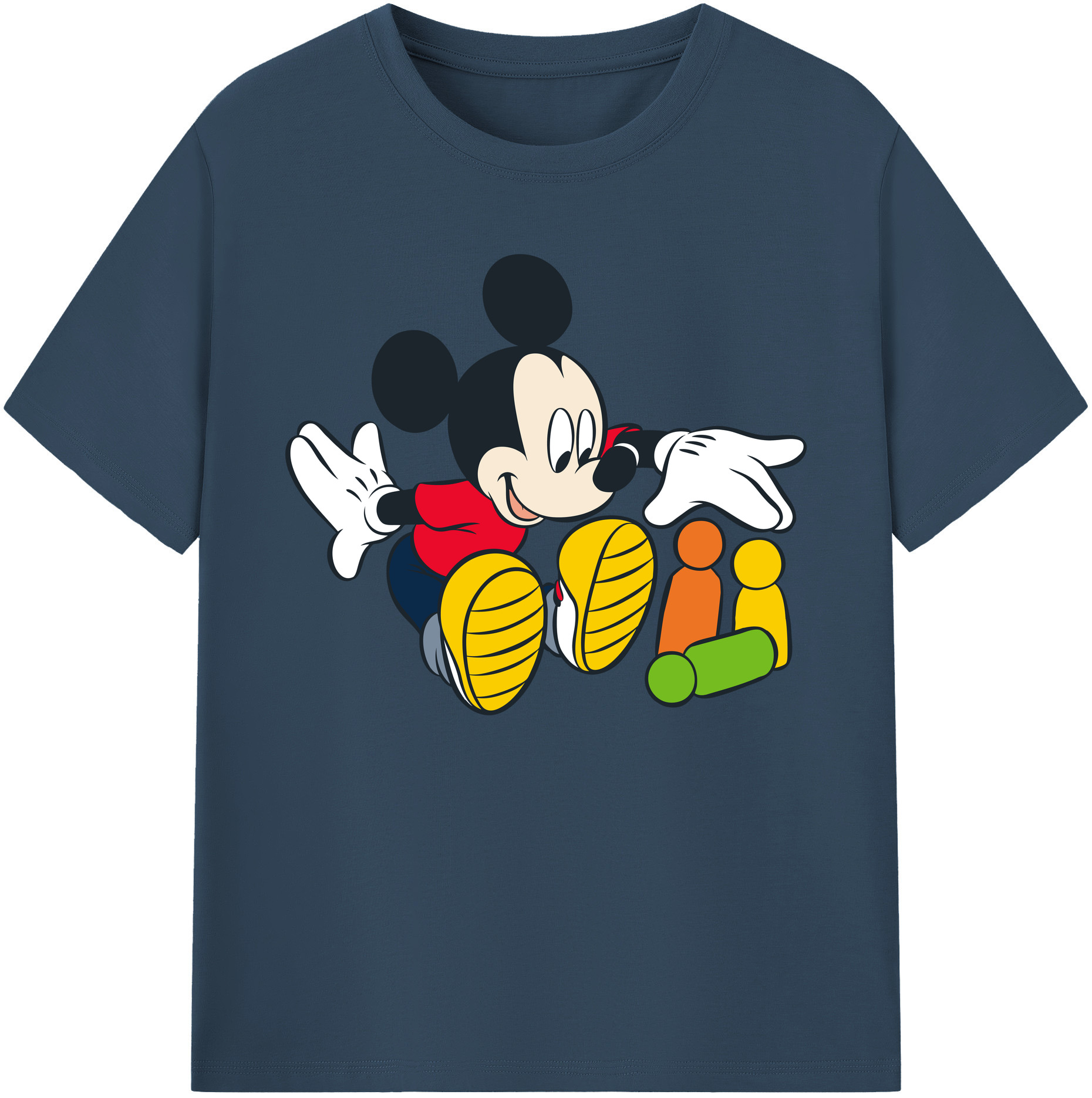 ミッキーマウス Mickey Mouse 綿100％ メンズ半袖Tシャツ｜肌触りやわらか＆通気性
