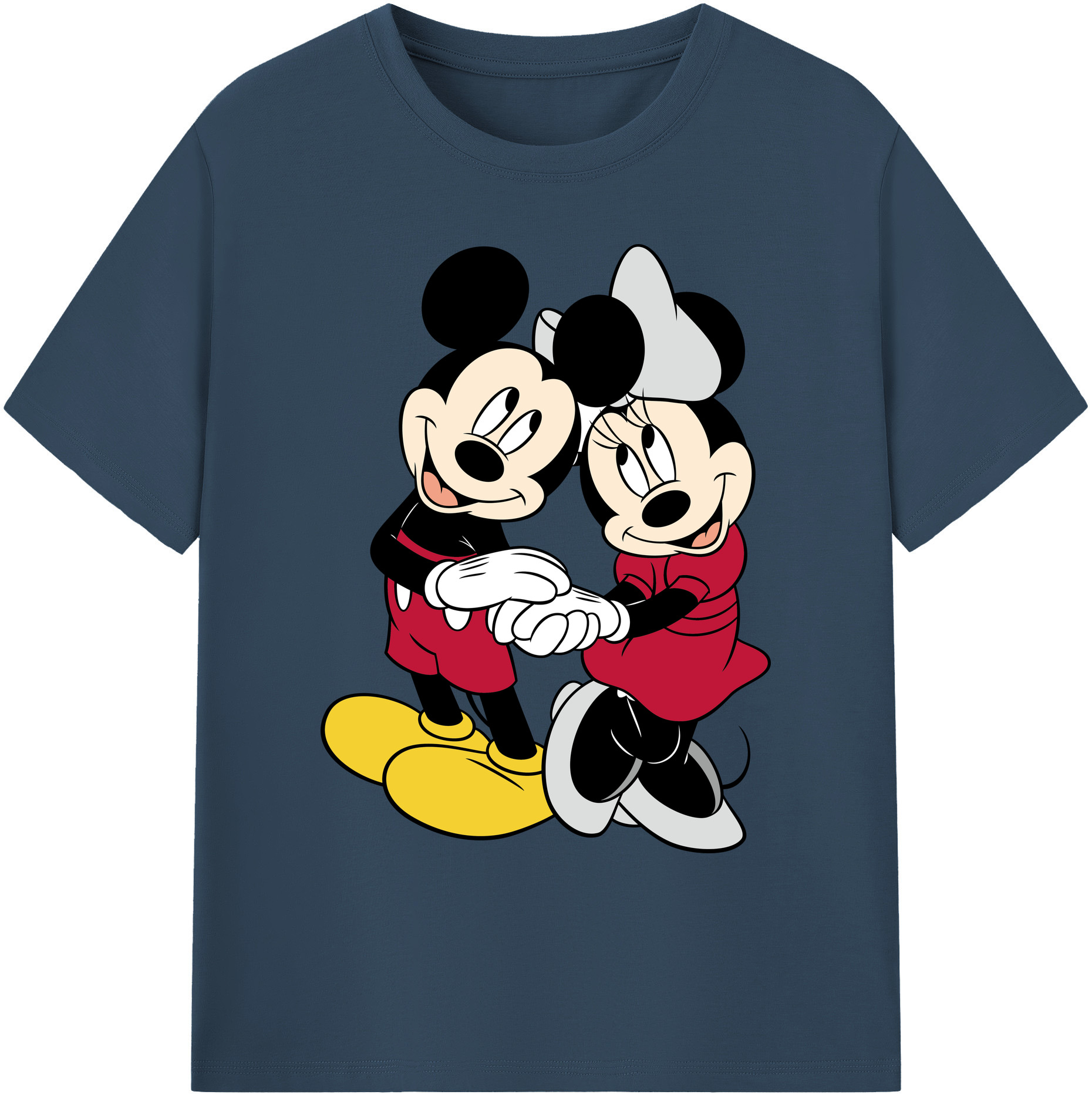 ミッキーマウス Mickey Mouse 綿100％ メンズ半袖Tシャツ｜肌触りやわらか＆通気性