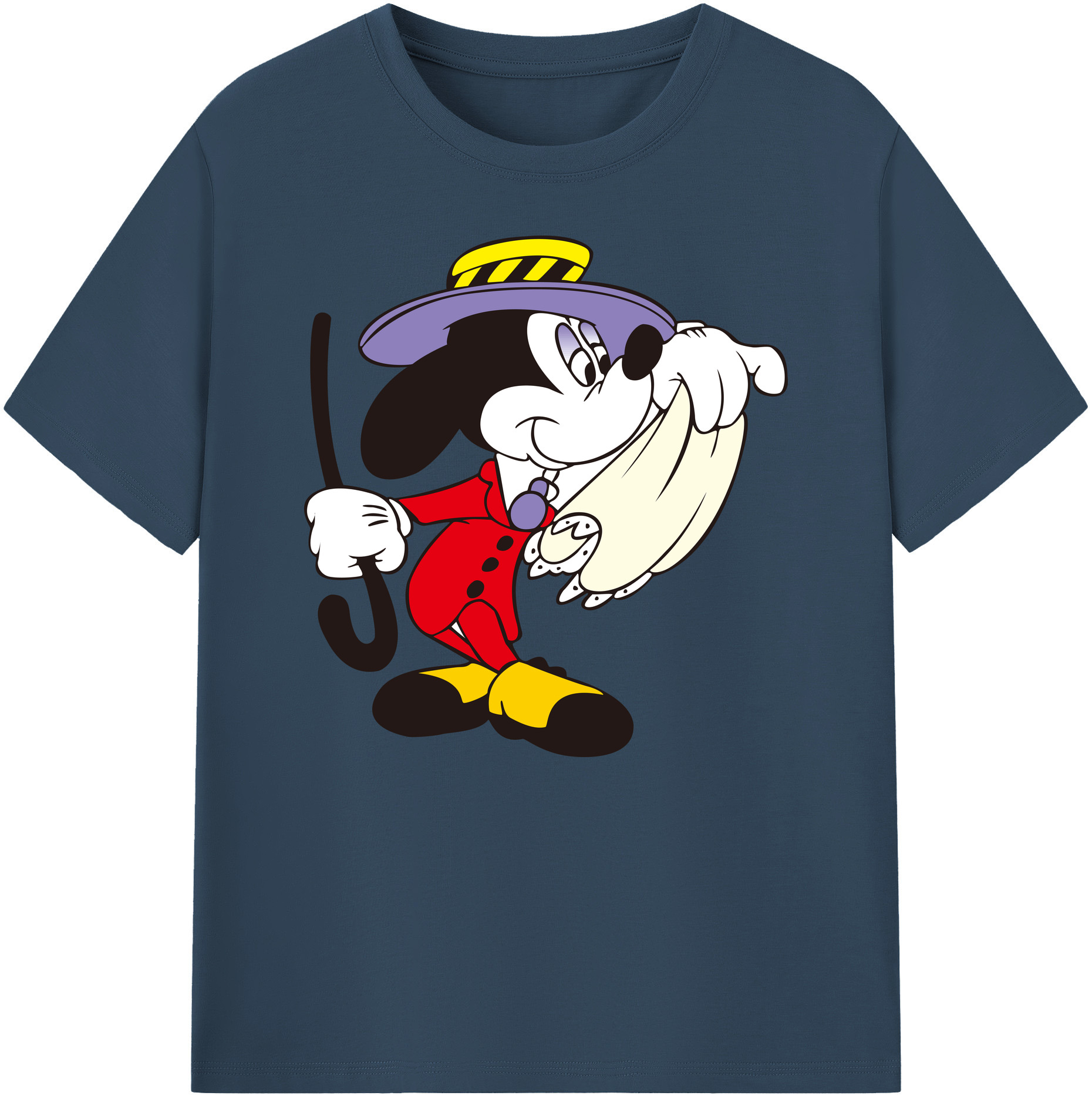 ミッキーマウス Mickey Mouse 綿100％ メンズ半袖Tシャツ｜肌触りやわらか＆通気性