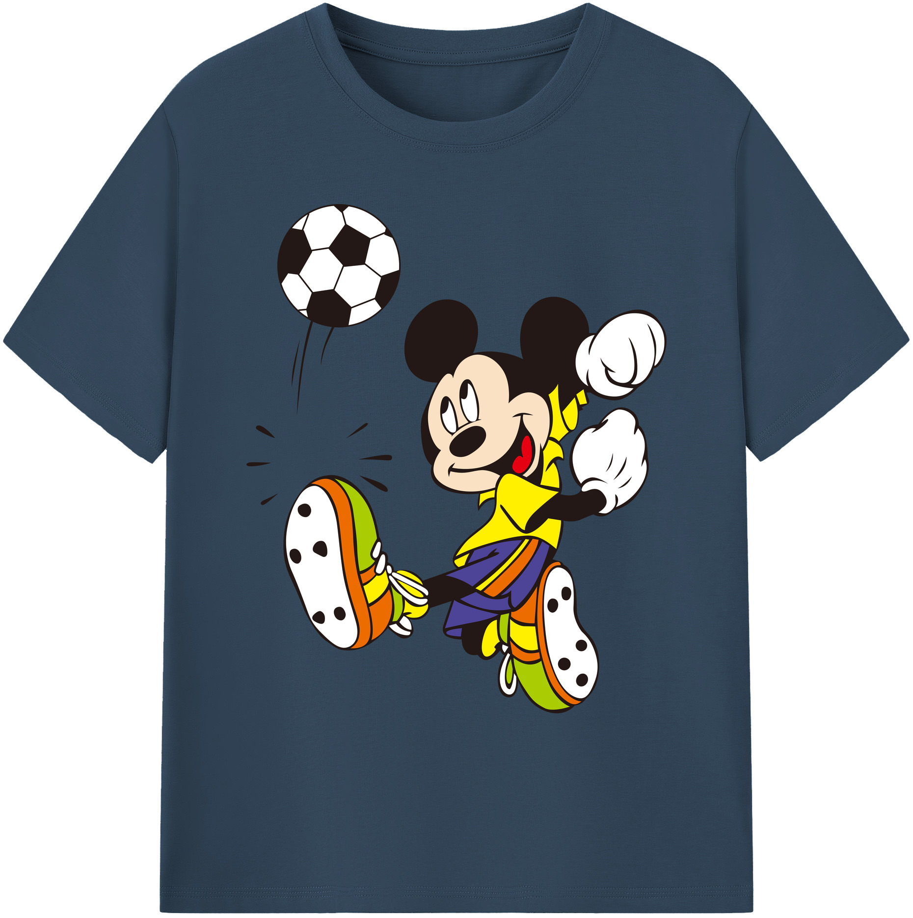 ミッキーマウス Mickey Mouse 綿100％ メンズ半袖Tシャツ｜肌触りやわらか＆通気性