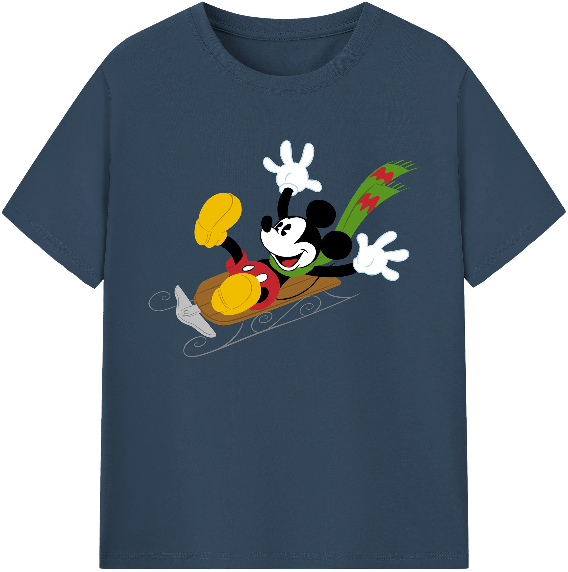 ミッキーマウス Mickey Mouse 綿100％ メンズ半袖Tシャツ｜肌触りやわらか＆通気性