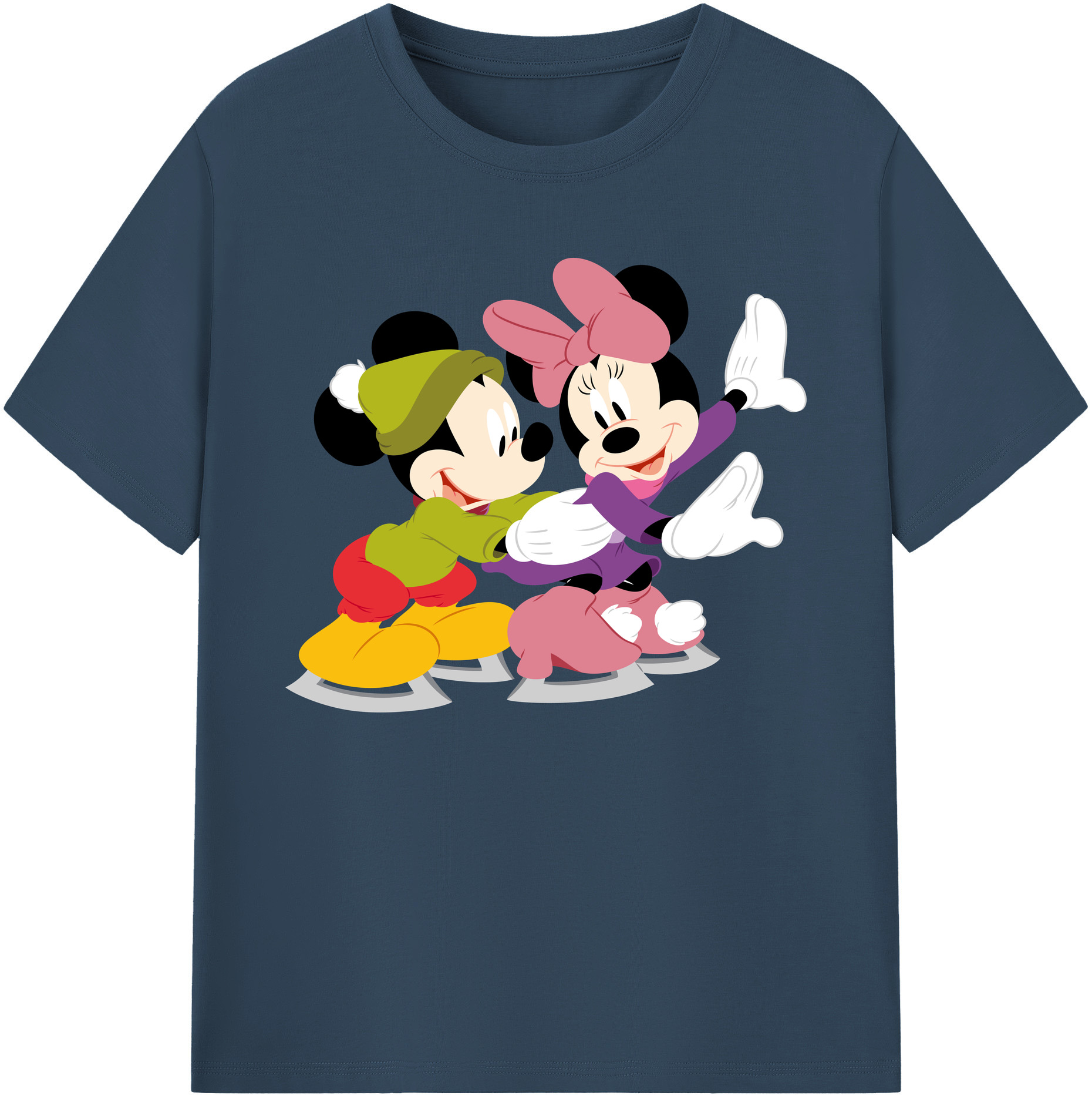 ミッキーマウス Mickey Mouse 綿100％ メンズ半袖Tシャツ｜肌触りやわらか＆通気性