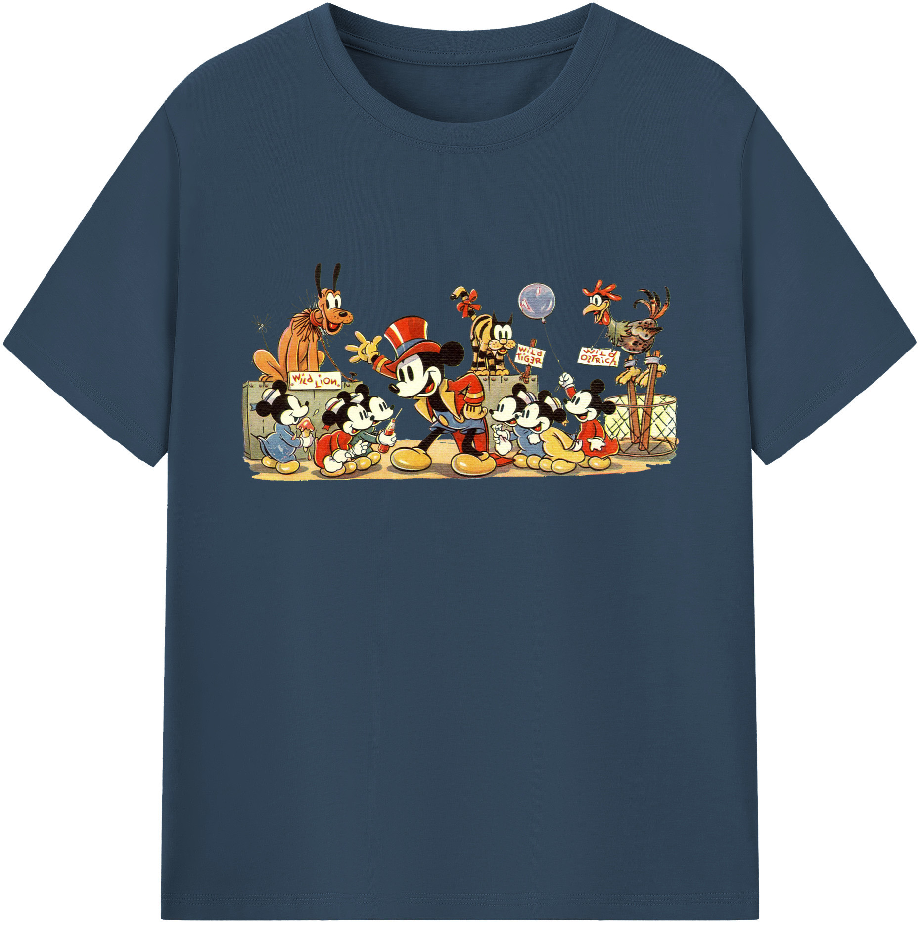 ミッキーマウス Mickey Mouse 綿100％ メンズ半袖Tシャツ｜肌触りやわらか＆通気性