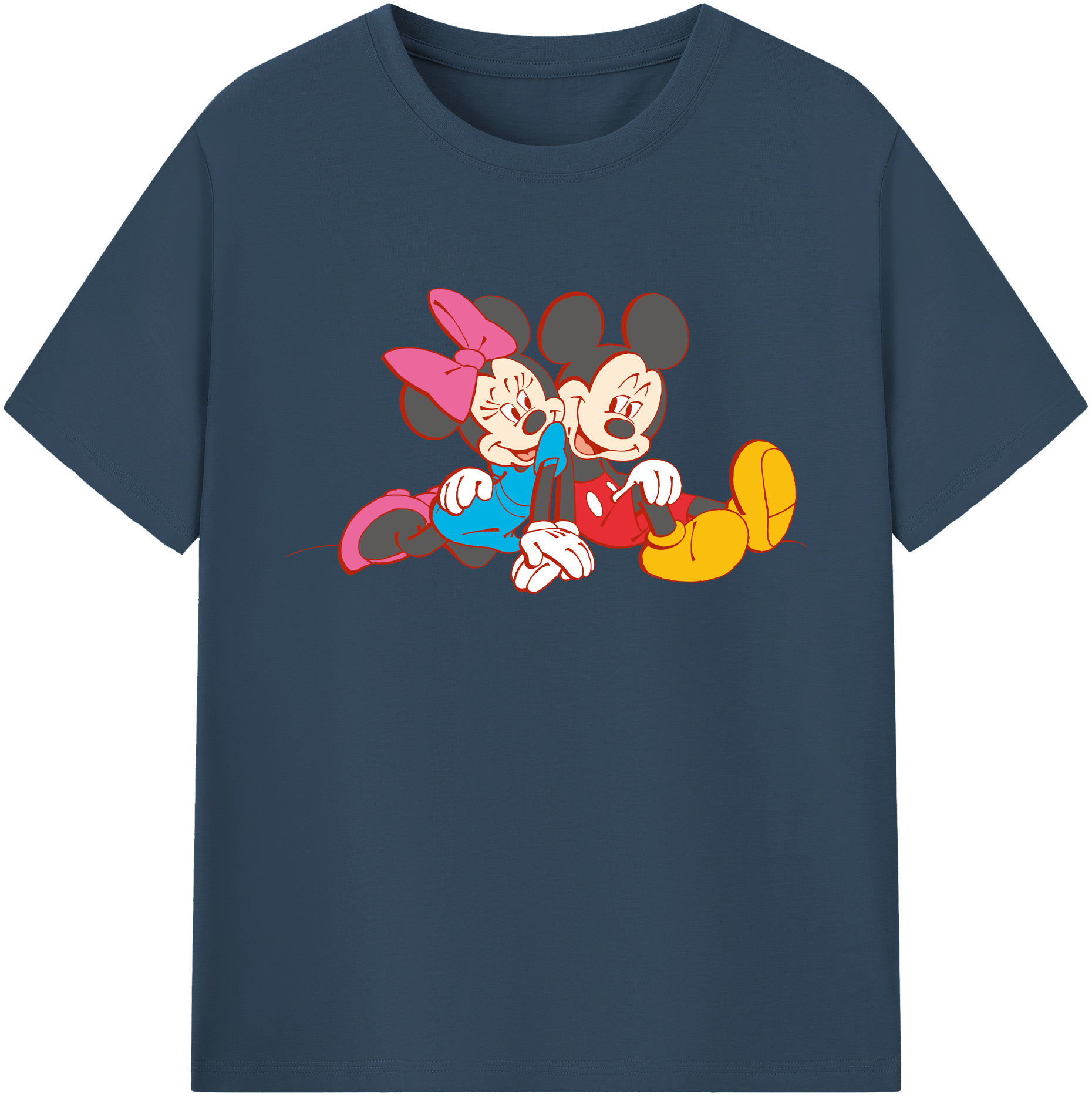 ミッキーマウス Mickey Mouse 綿100％ メンズ半袖Tシャツ｜肌触りやわらか＆通気性
