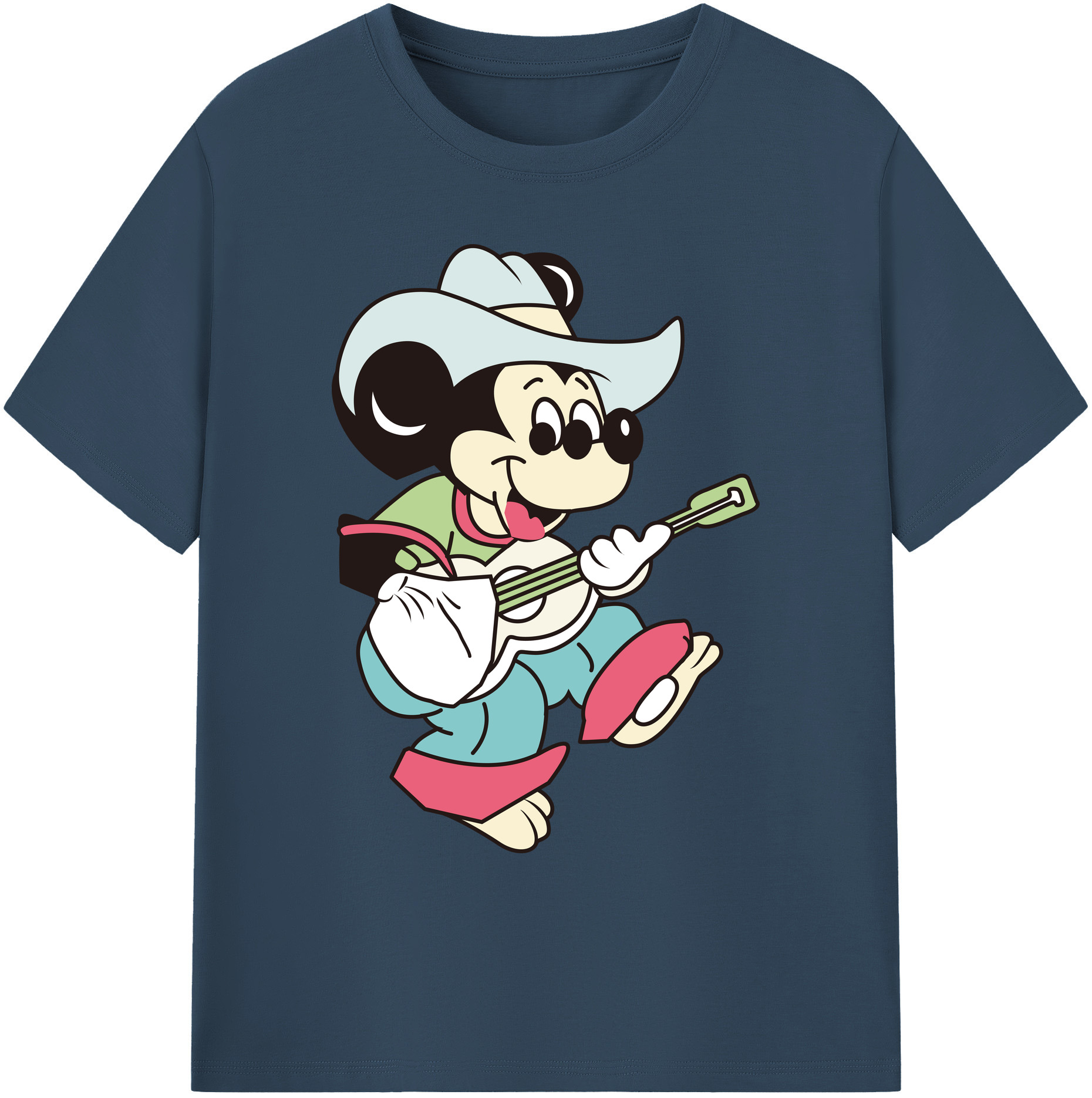 ミッキーマウス Mickey Mouse 綿100％ メンズ半袖Tシャツ｜肌触りやわらか＆通気性