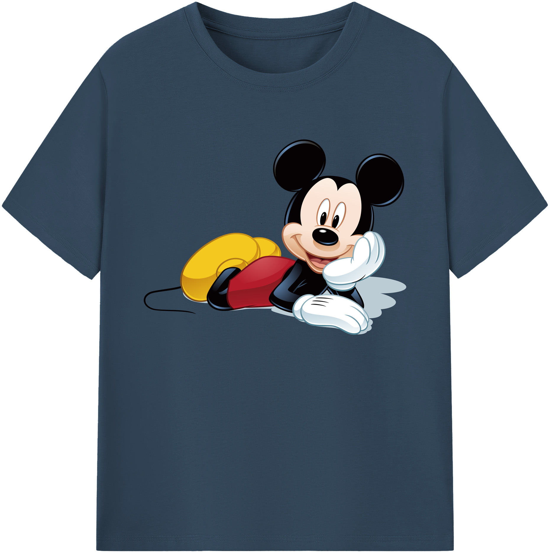 ミッキーマウス Mickey Mouse 綿100％ メンズ半袖Tシャツ｜肌触りやわらか＆通気性