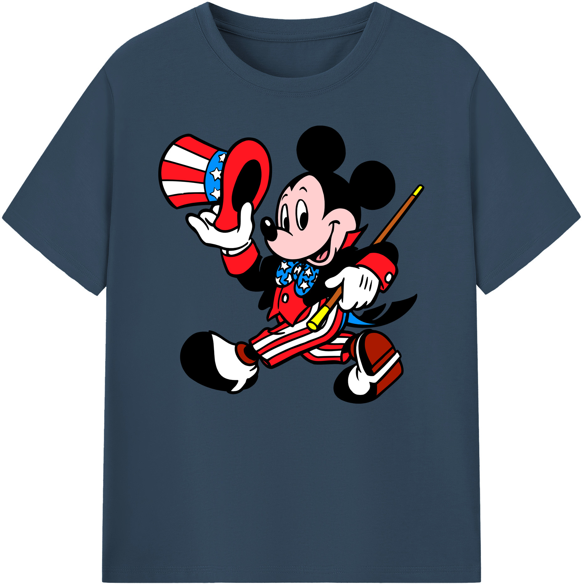 ミッキーマウス Mickey Mouse 綿100％ メンズ半袖Tシャツ｜肌触りやわらか＆通気性