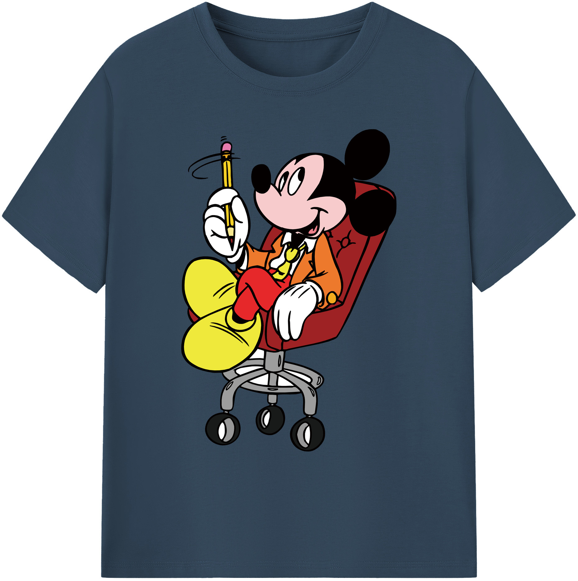 ミッキーマウス Mickey Mouse 綿100％ メンズ半袖Tシャツ｜肌触りやわらか＆通気性