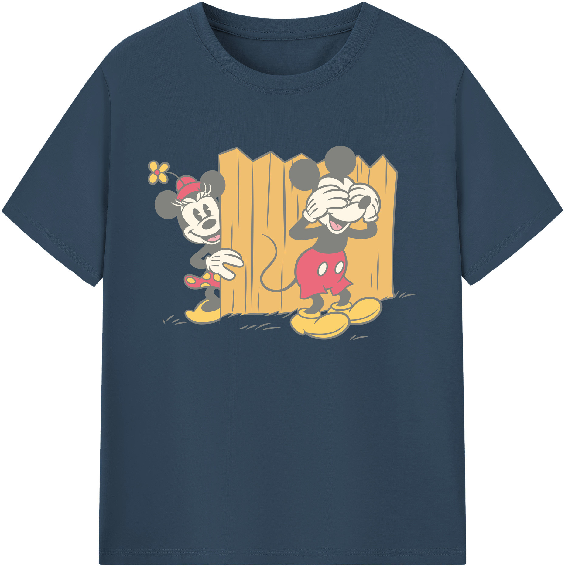 ミッキーマウス Mickey Mouse 綿100％ メンズ半袖Tシャツ｜肌触りやわらか＆通気性
