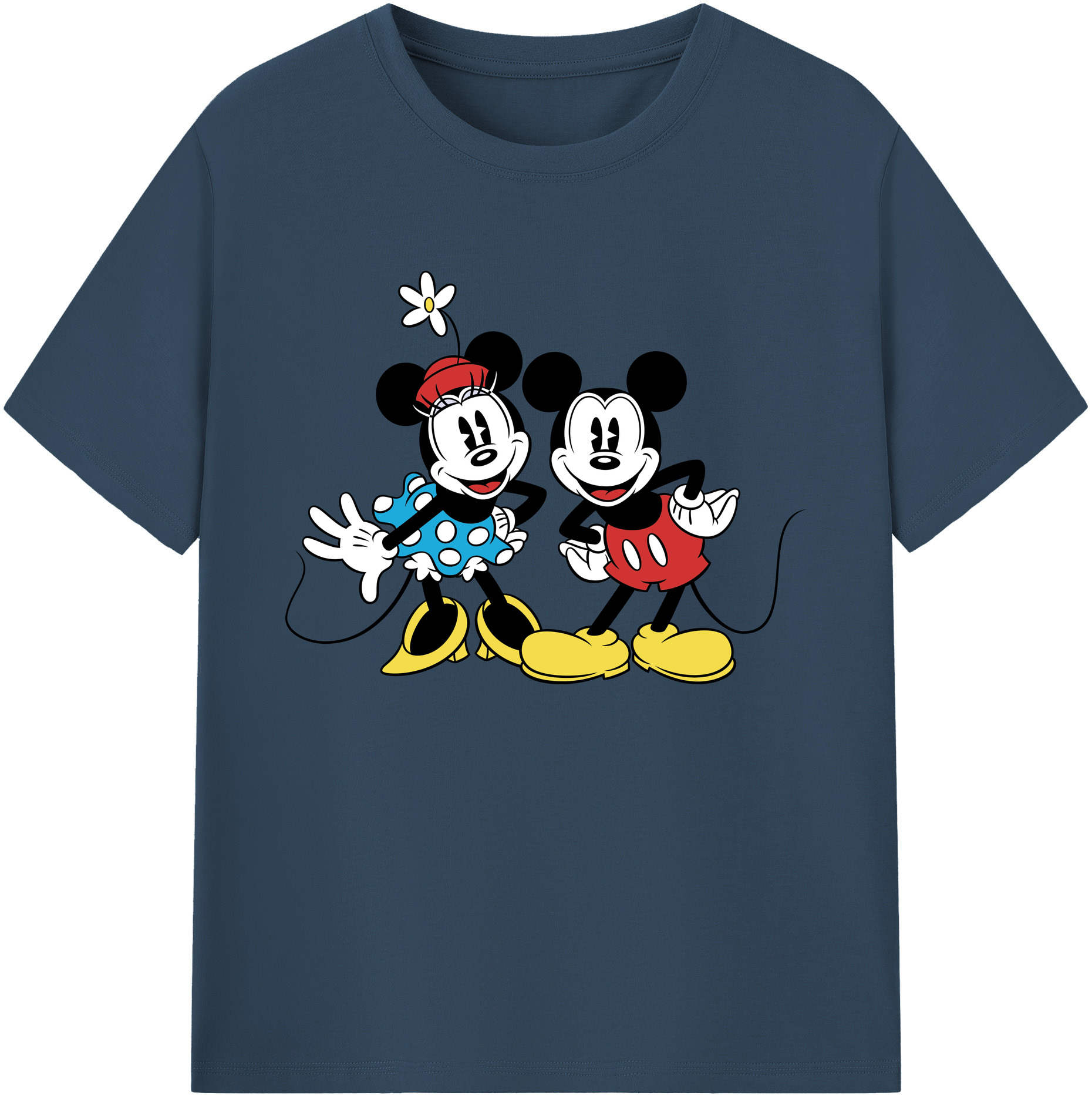 ミッキーマウス Mickey Mouse 綿100％ メンズ半袖Tシャツ｜肌触りやわらか＆通気性