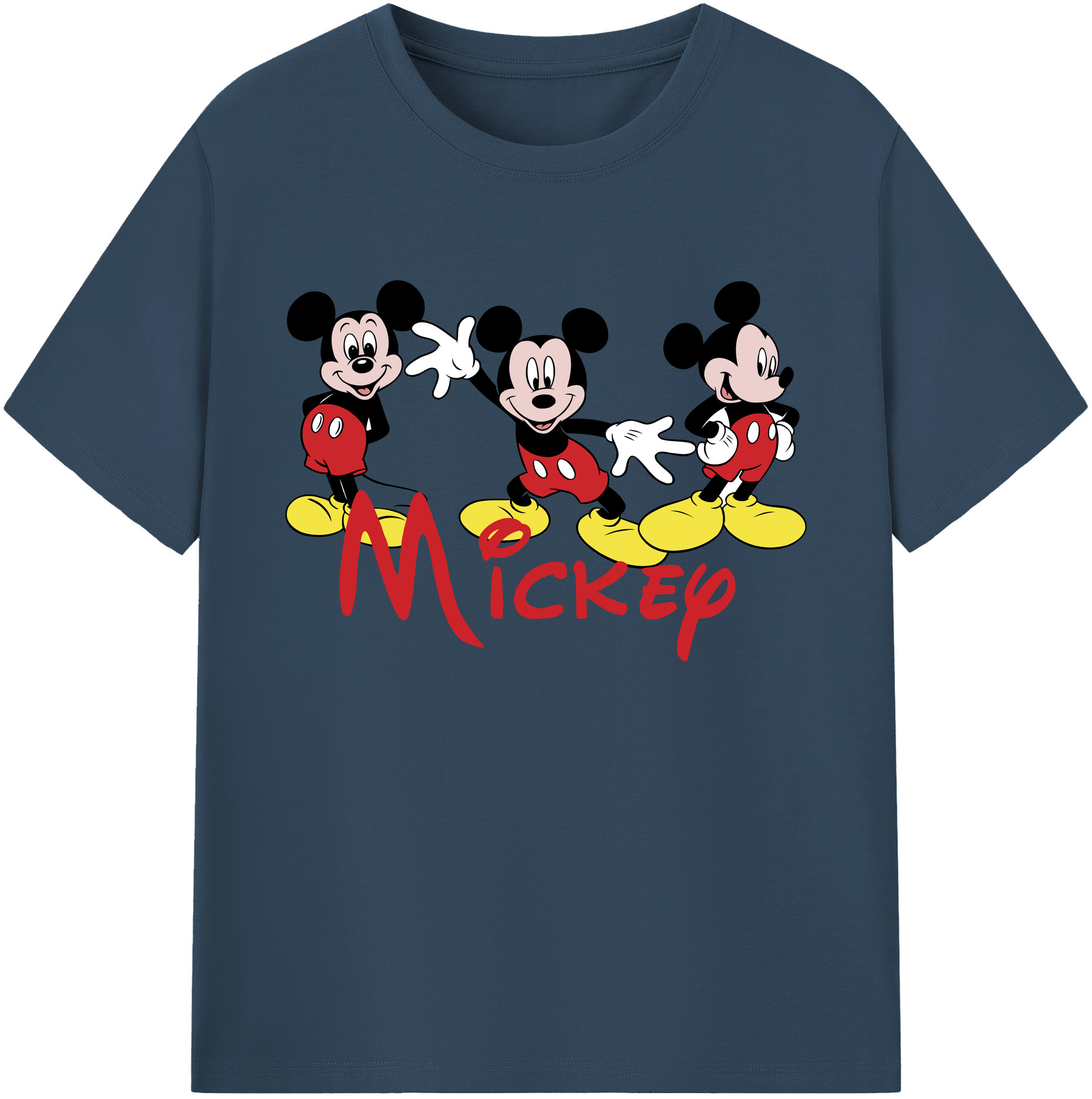 ミッキーマウス Mickey Mouse 綿100％ メンズ半袖Tシャツ｜肌触りやわらか＆通気性