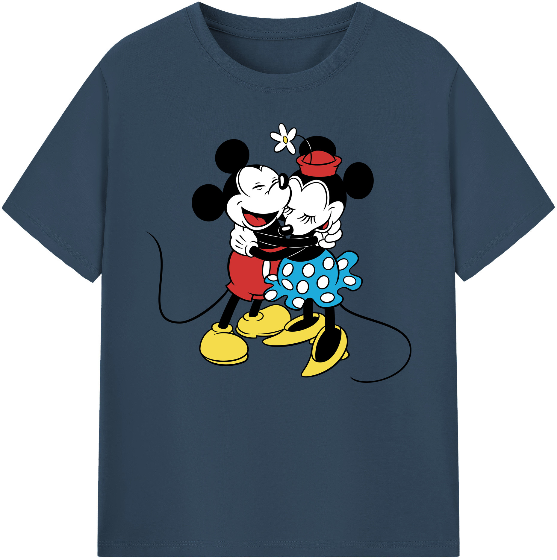 ミッキーマウス Mickey Mouse 綿100％ メンズ半袖Tシャツ｜肌触りやわらか＆通気性
