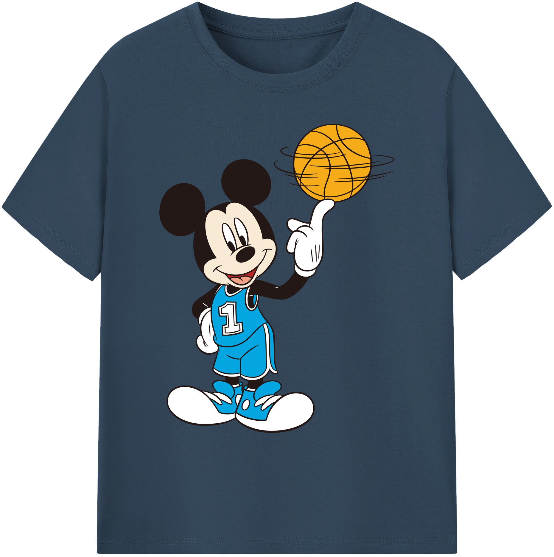 ミッキーマウス Mickey Mouse 綿100％ メンズ半袖Tシャツ｜肌触りやわらか＆通気性
