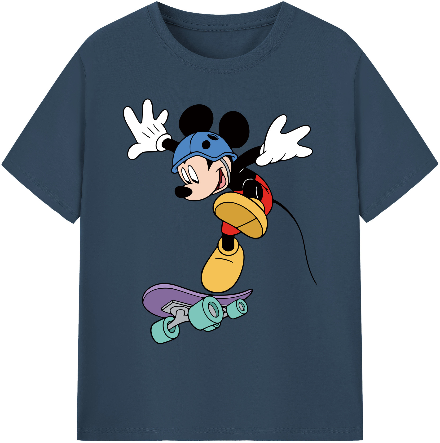 ミッキーマウス Mickey Mouse 綿100％ メンズ半袖Tシャツ｜肌触りやわらか＆通気性