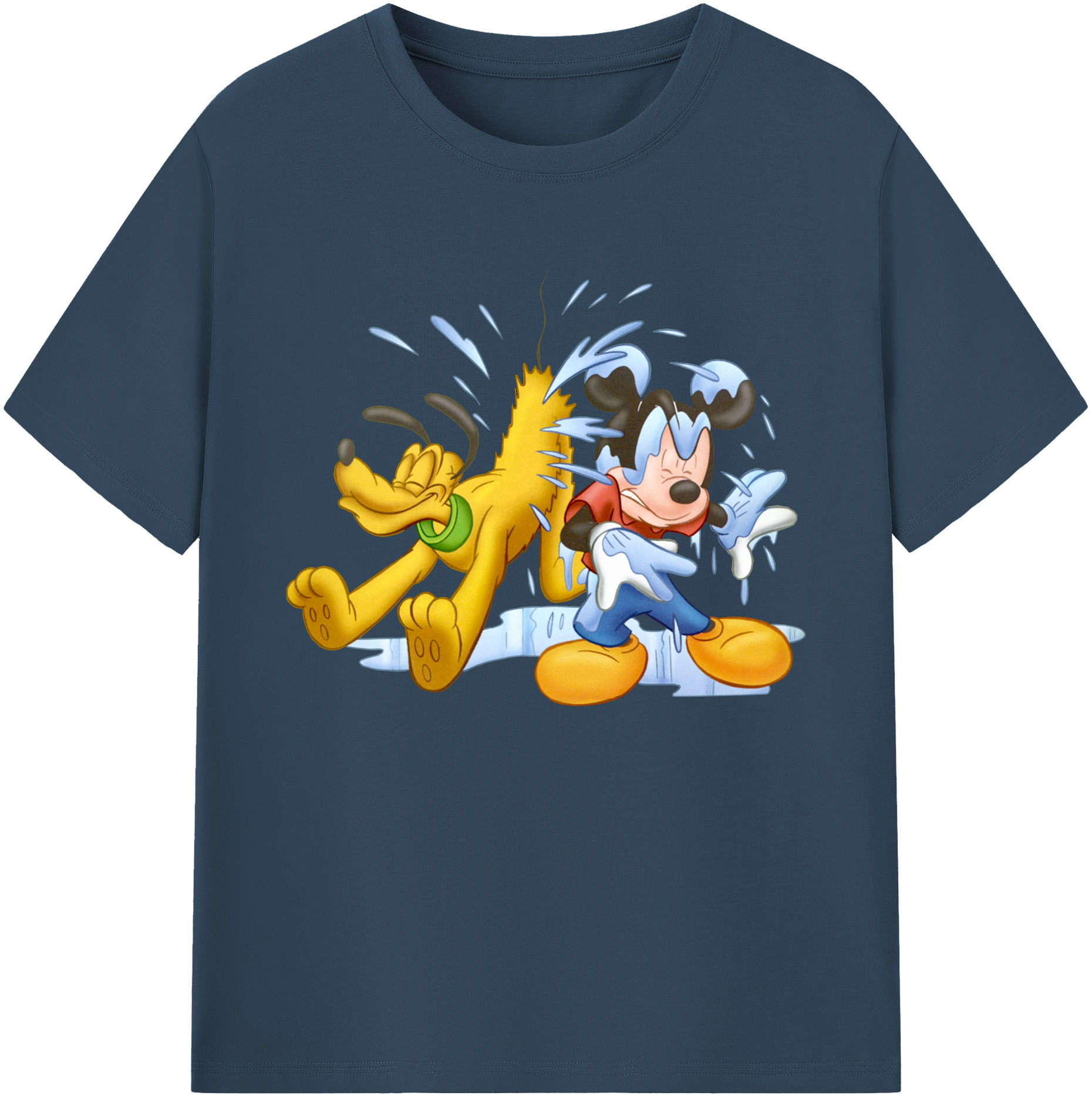 ミッキーマウス Mickey Mouse 綿100％ メンズ半袖Tシャツ｜肌触りやわらか＆通気性