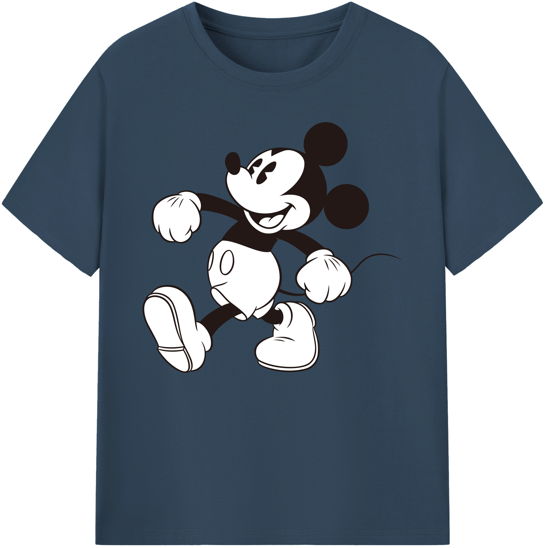 ミッキーマウス Mickey Mouse 綿100％ メンズ半袖Tシャツ｜肌触りやわらか＆通気性