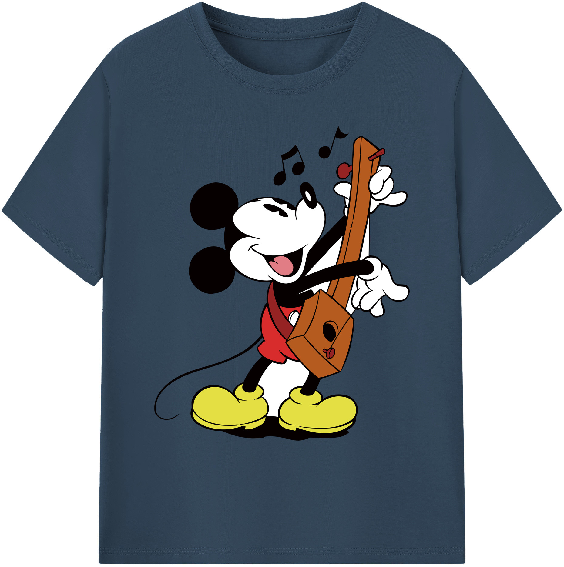 ミッキーマウス Mickey Mouse 綿100％ メンズ半袖Tシャツ｜肌触りやわらか＆通気性