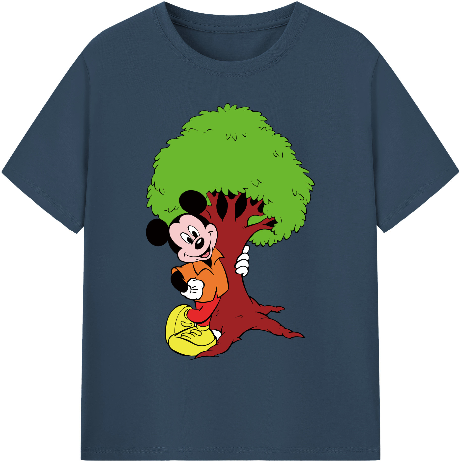 ミッキーマウス Mickey Mouse 綿100％ メンズ半袖Tシャツ｜肌触りやわらか＆通気性