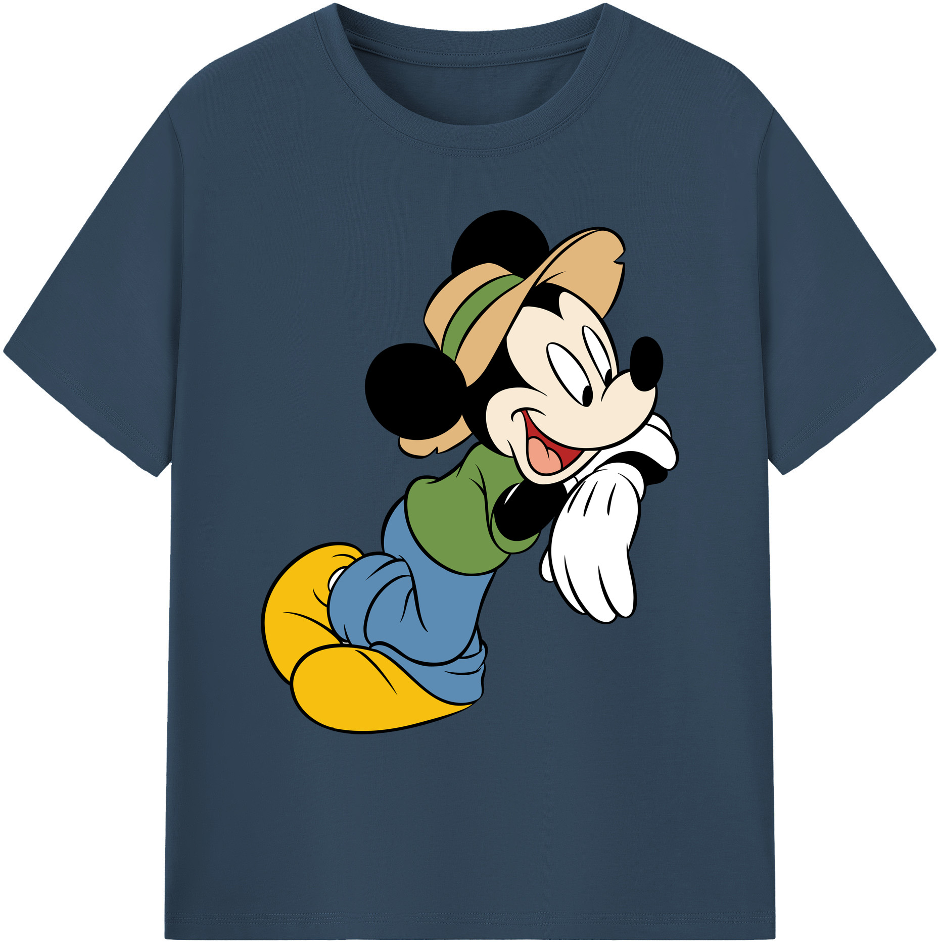 ミッキーマウス Mickey Mouse 綿100％ メンズ半袖Tシャツ｜肌触りやわらか＆通気性