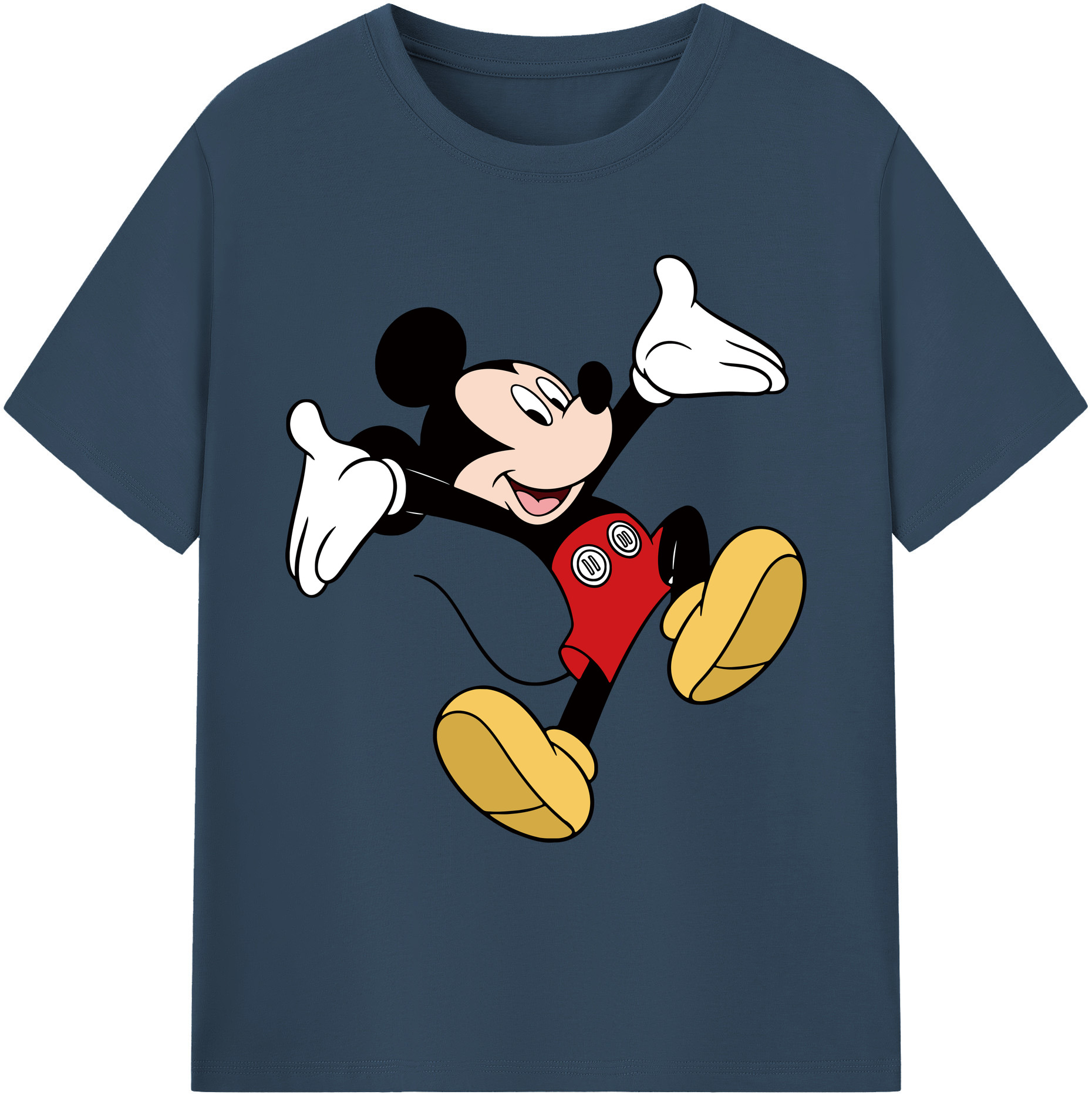 ミッキーマウス Mickey Mouse 綿100％ メンズ半袖Tシャツ｜肌触りやわらか＆通気性