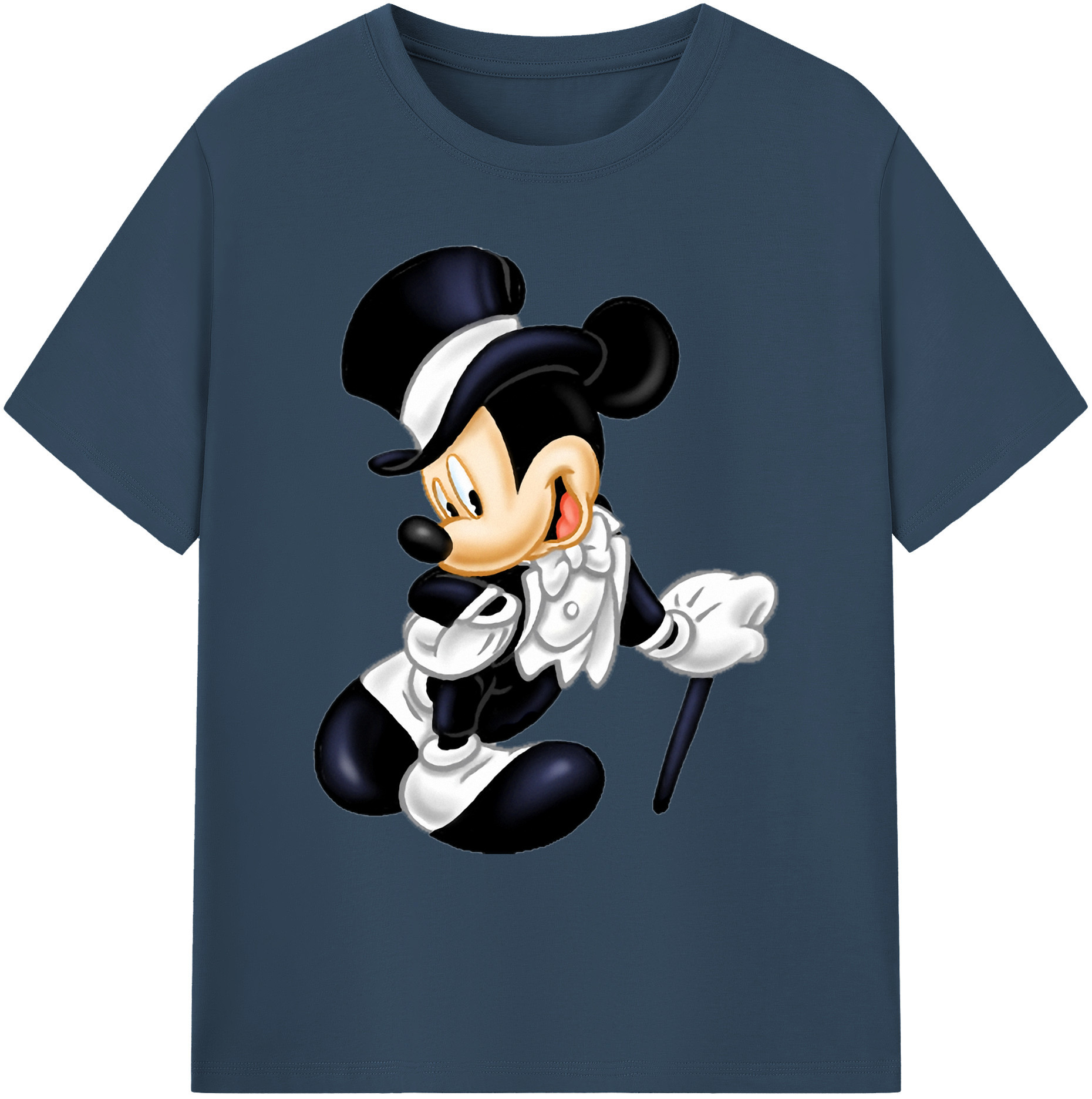 ミッキーマウス Mickey Mouse 綿100％ メンズ半袖Tシャツ｜肌触りやわらか＆通気性