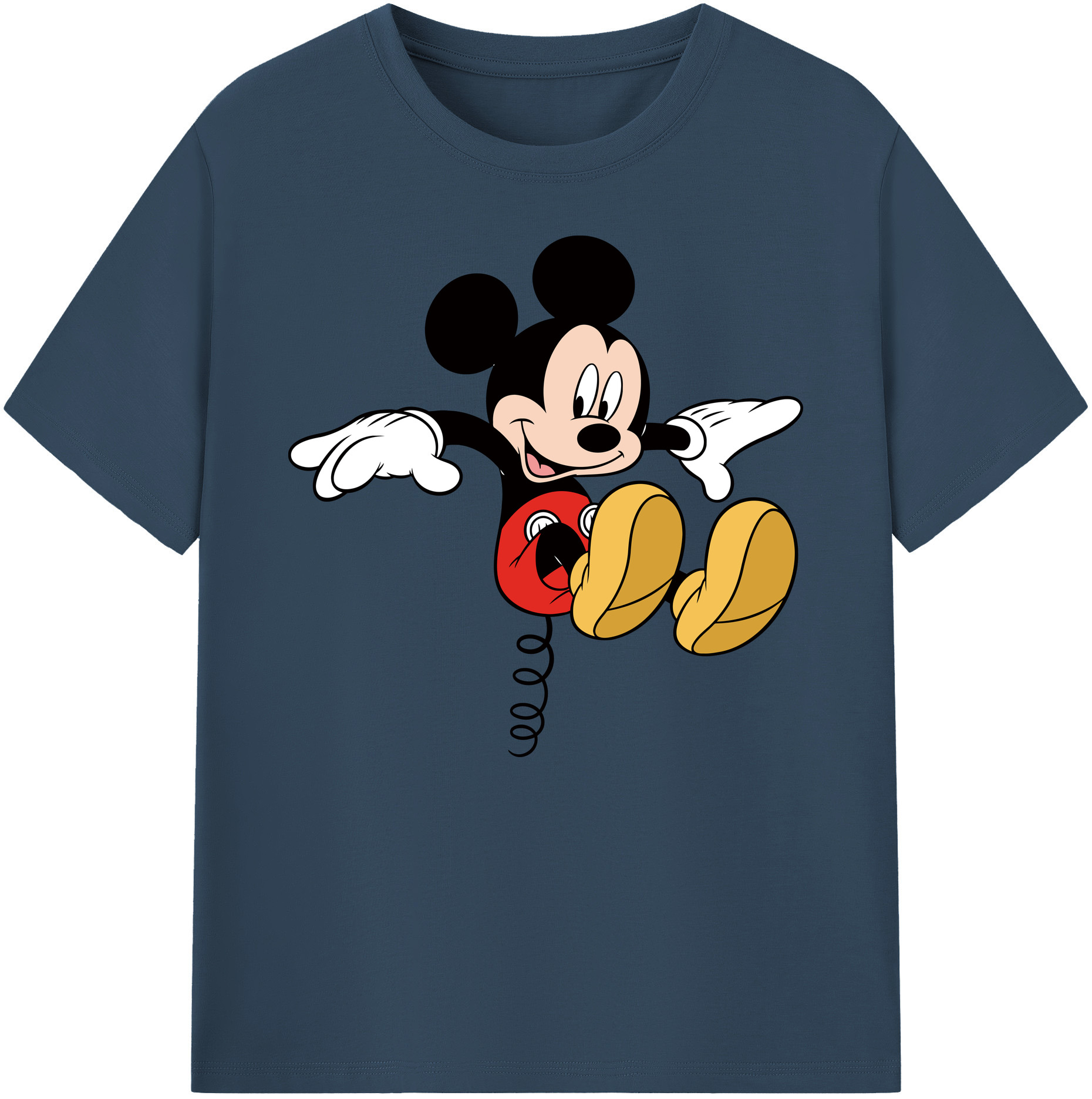 ミッキーマウス Mickey Mouse 綿100％ メンズ半袖Tシャツ｜肌触りやわらか＆通気性