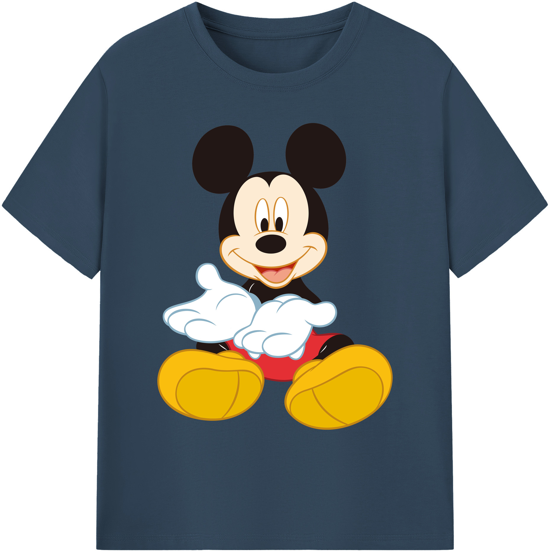 ミッキーマウス Mickey Mouse 綿100％ メンズ半袖Tシャツ｜肌触りやわらか＆通気性