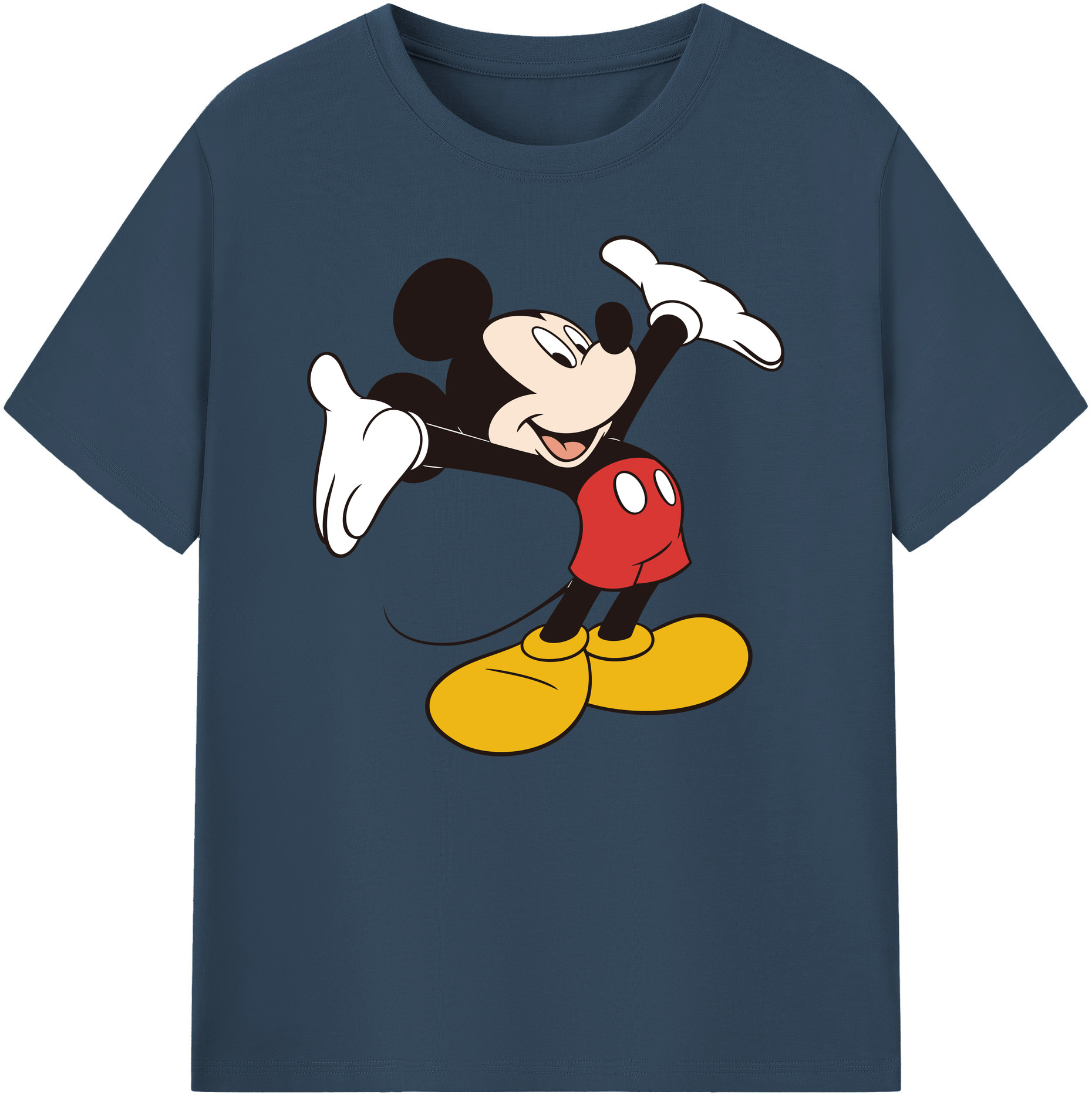 ミッキーマウス Mickey Mouse 綿100％ メンズ半袖Tシャツ｜肌触りやわらか＆通気性