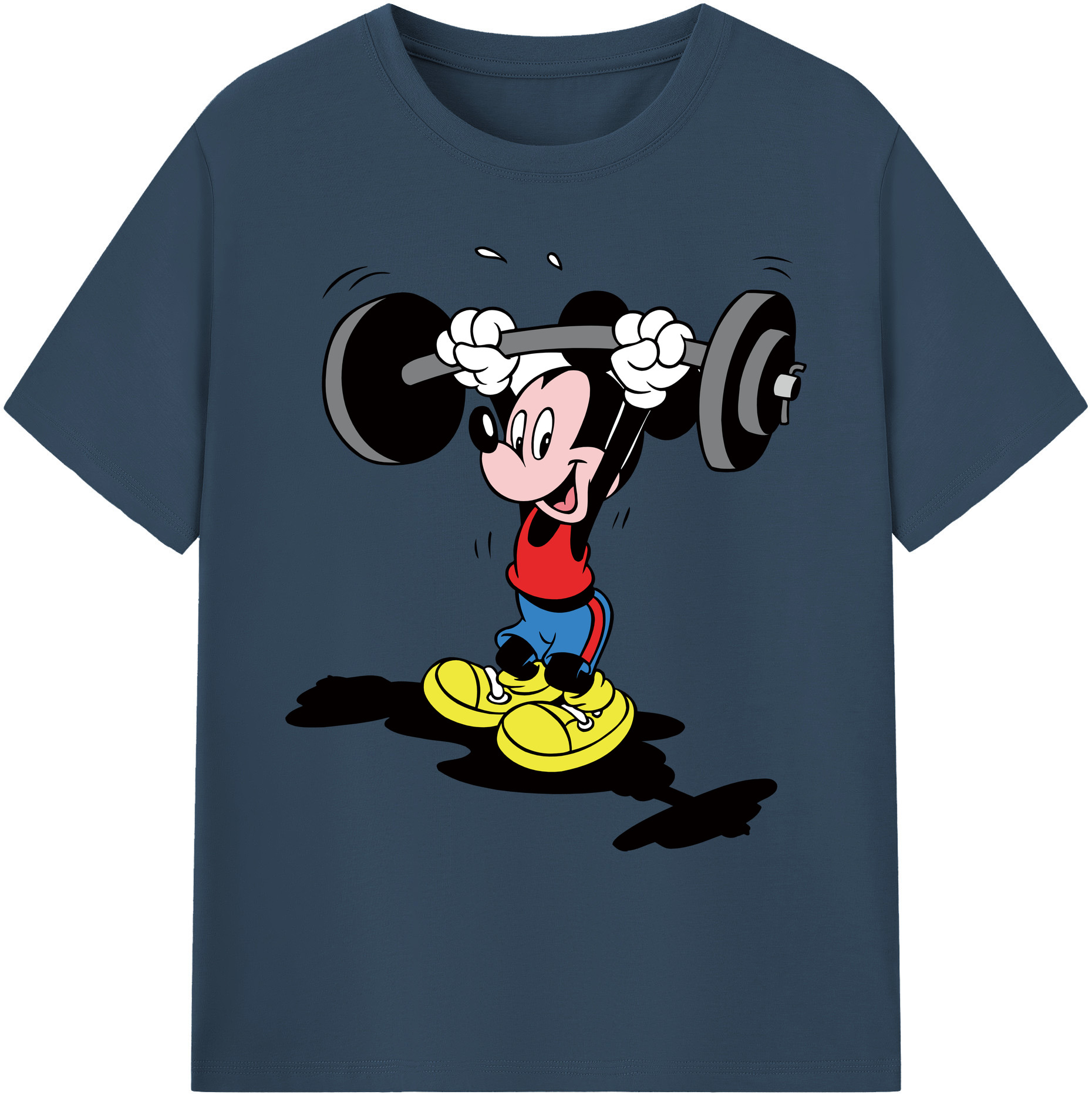 ミッキーマウス Mickey Mouse 綿100％ メンズ半袖Tシャツ｜肌触りやわらか＆通気性
