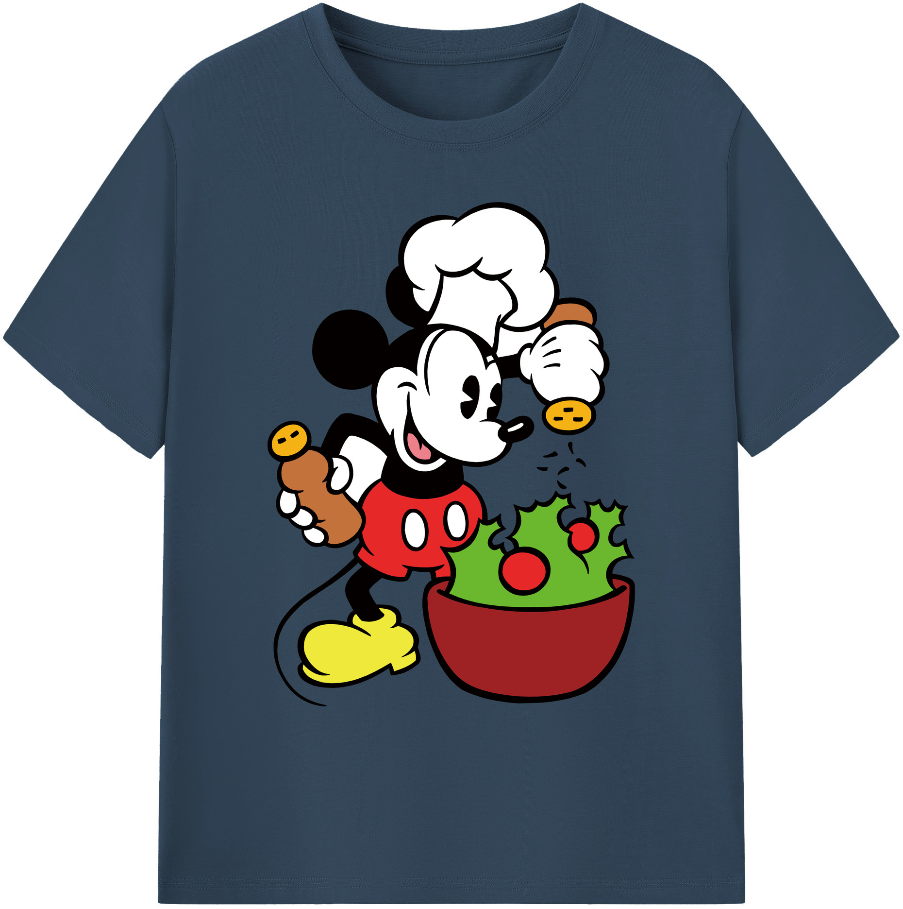 ミッキーマウス Mickey Mouse 綿100％ メンズ半袖Tシャツ｜肌触りやわらか＆通気性