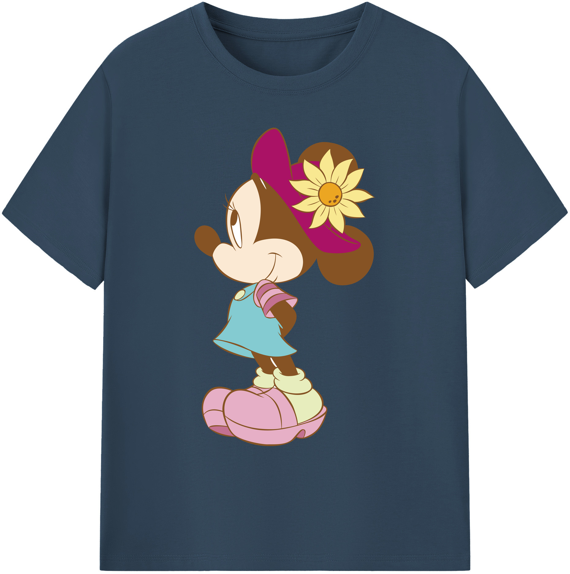 ミッキーマウス Mickey Mouse 綿100％ メンズ半袖Tシャツ｜肌触りやわらか＆通気性