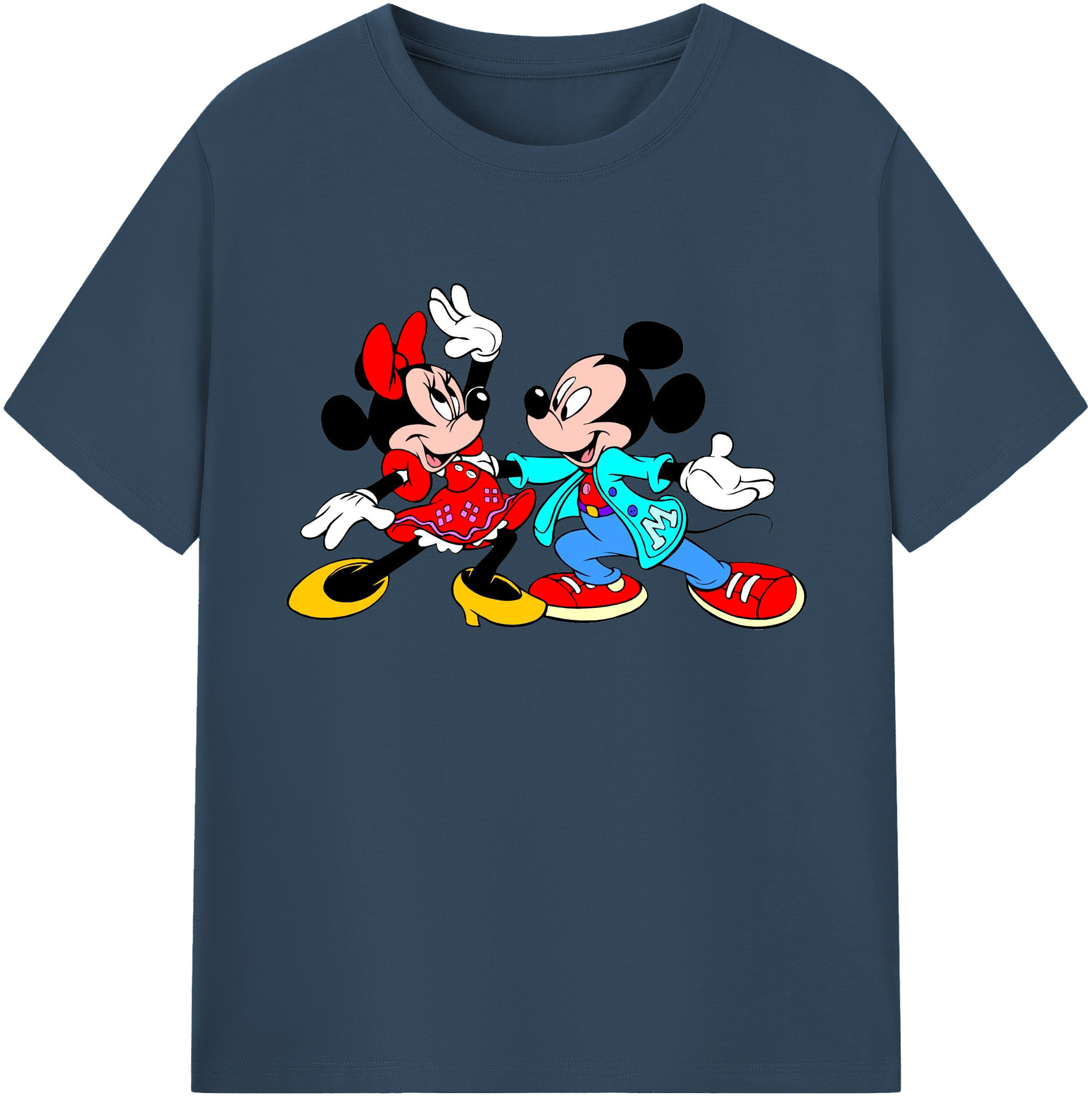 ミッキーマウス Mickey Mouse 綿100％ メンズ半袖Tシャツ｜肌触りやわらか＆通気性