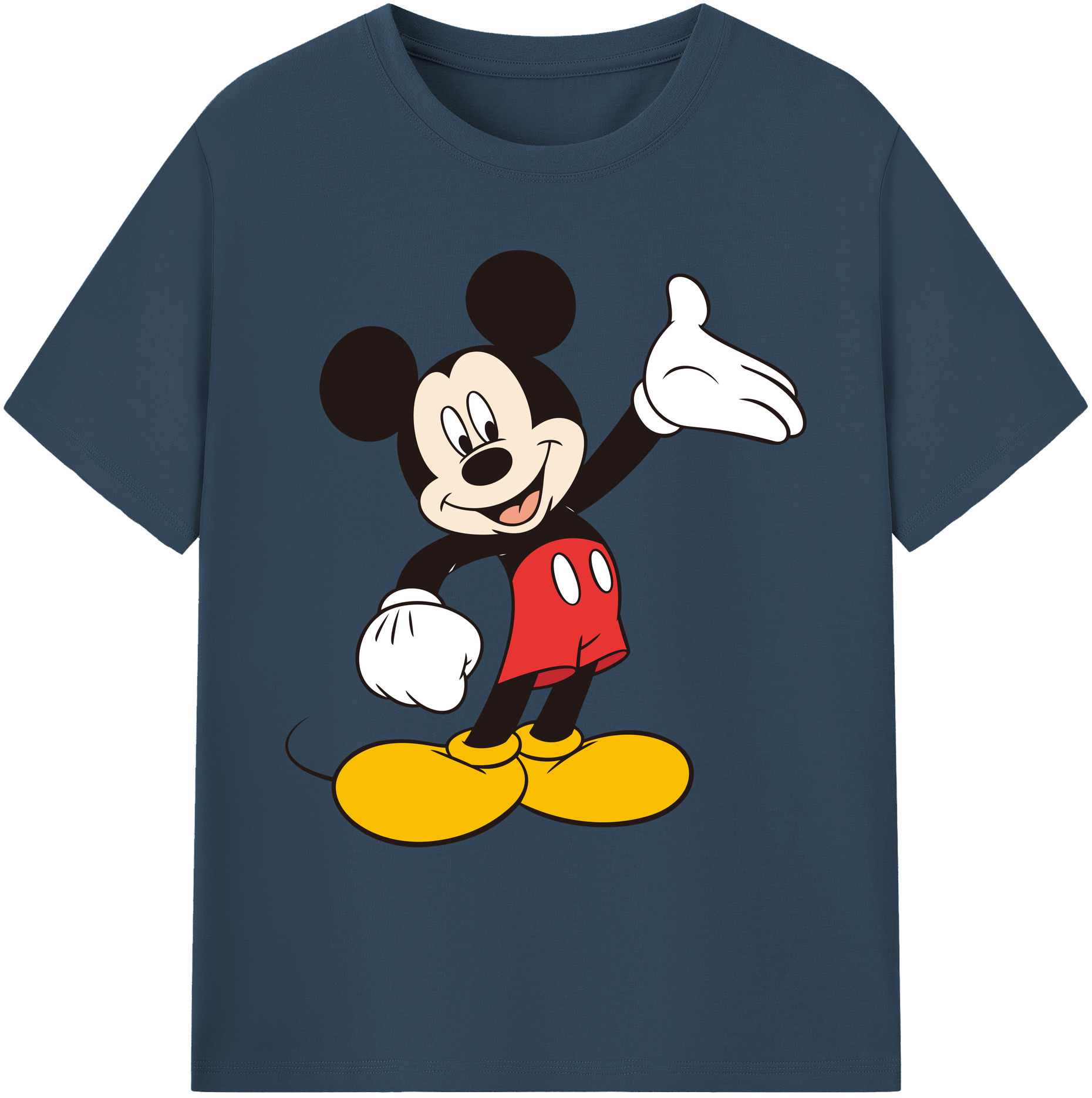 ミッキーマウス Mickey Mouse 綿100％ メンズ半袖Tシャツ｜肌触りやわらか＆通気性