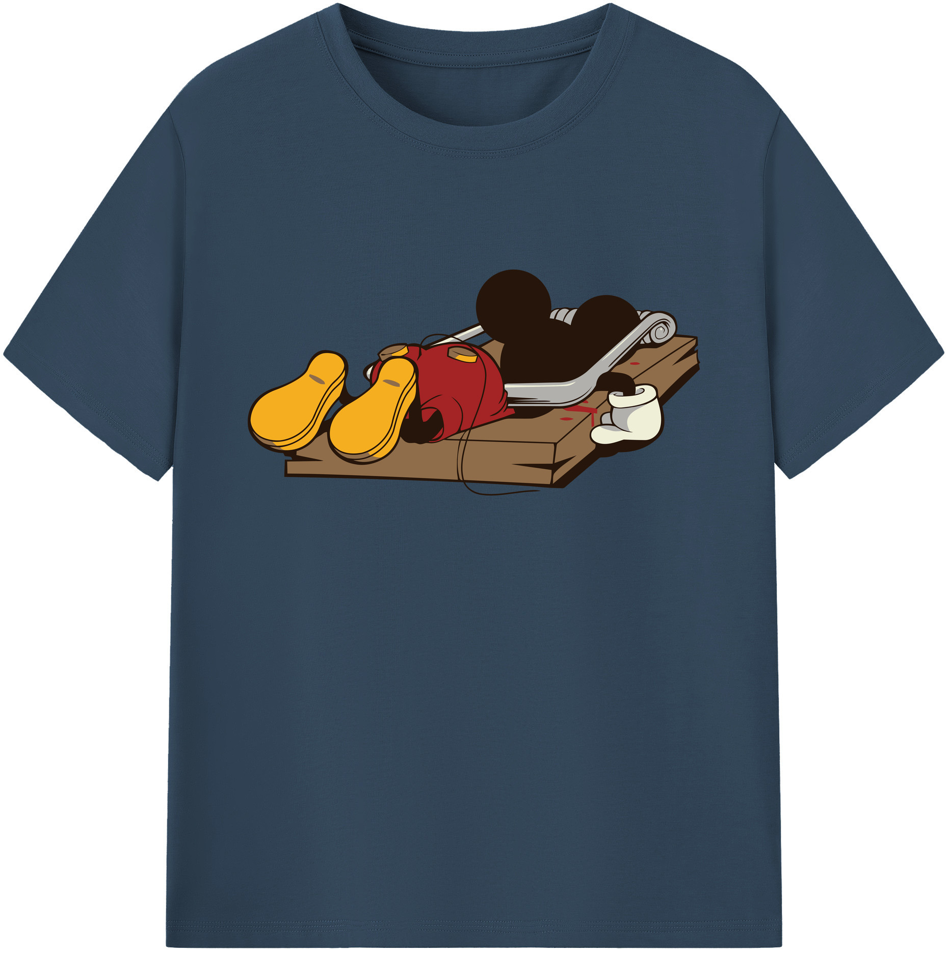 ミッキーマウス Mickey Mouse 綿100％ メンズ半袖Tシャツ｜肌触りやわらか＆通気性