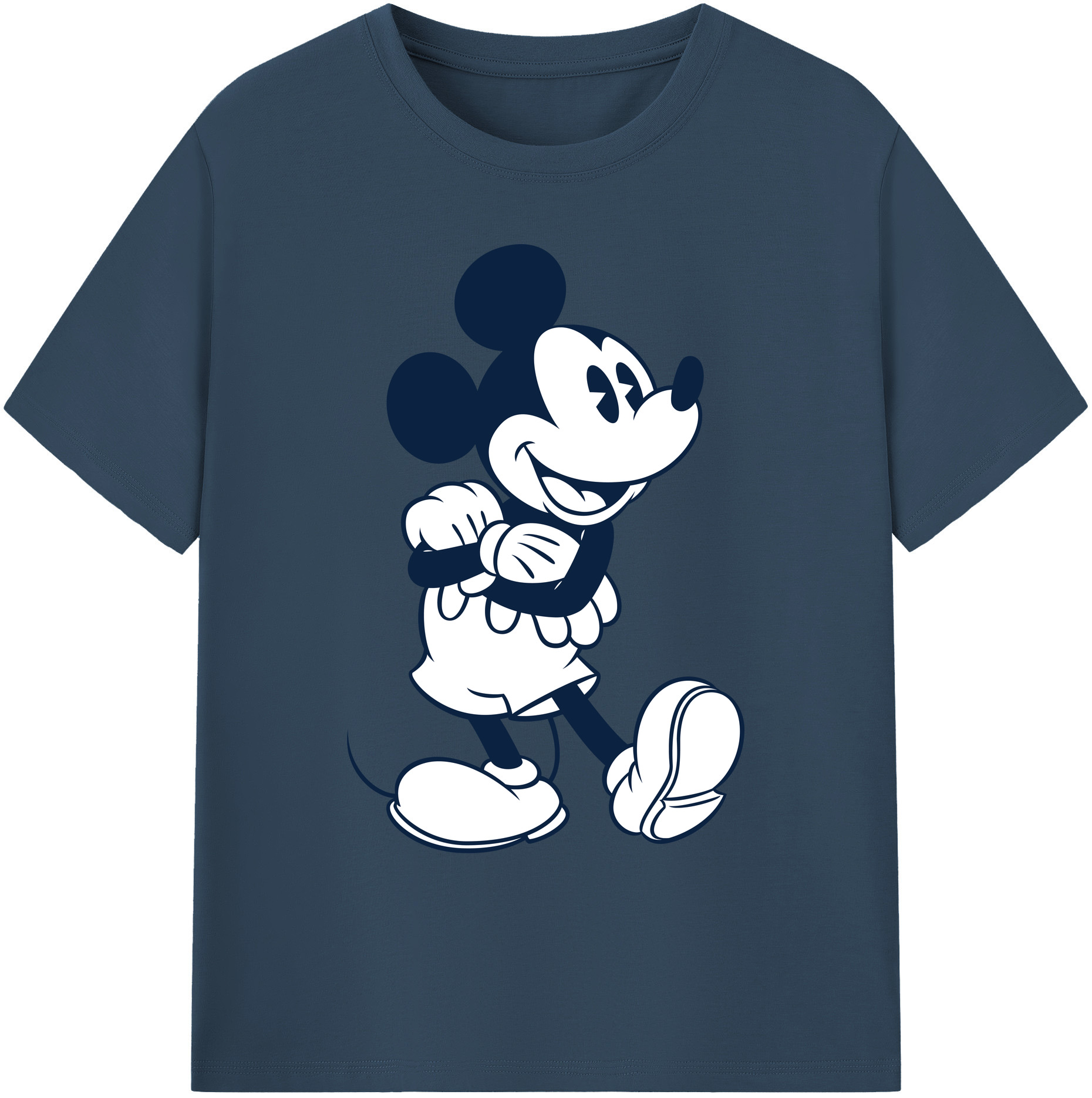 ミッキーマウス Mickey Mouse 綿100％ メンズ半袖Tシャツ｜肌触りやわらか＆通気性