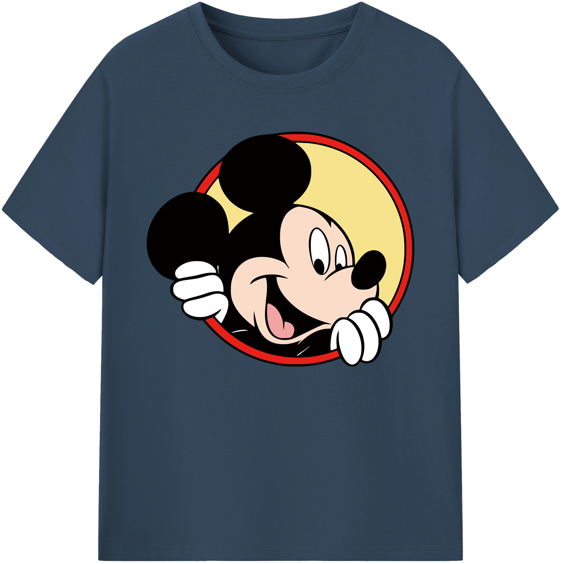 ミッキーマウス Mickey Mouse 綿100％ メンズ半袖Tシャツ｜肌触りやわらか＆通気性