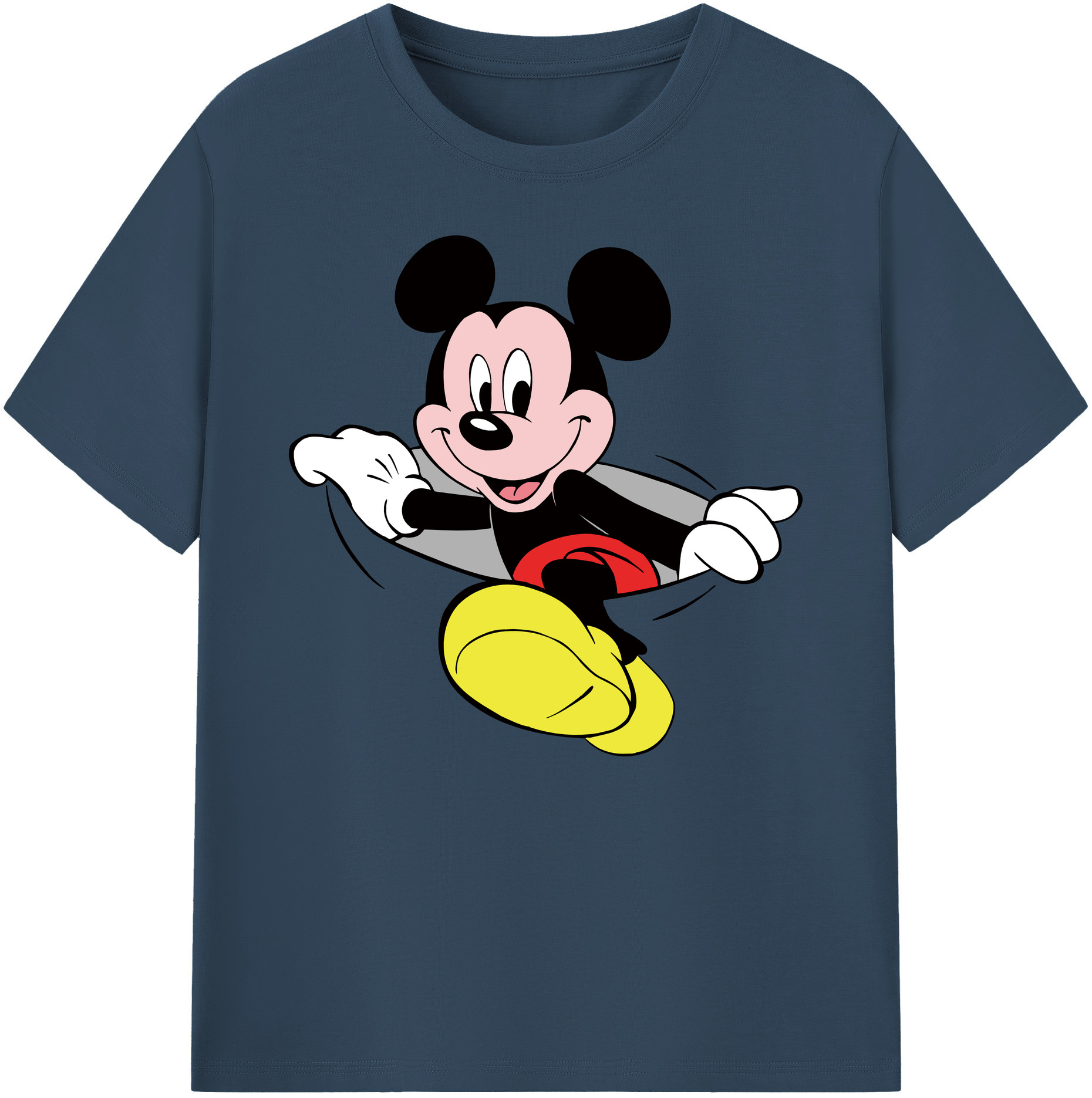 ミッキーマウス Mickey Mouse 綿100％ メンズ半袖Tシャツ｜肌触りやわらか＆通気性
