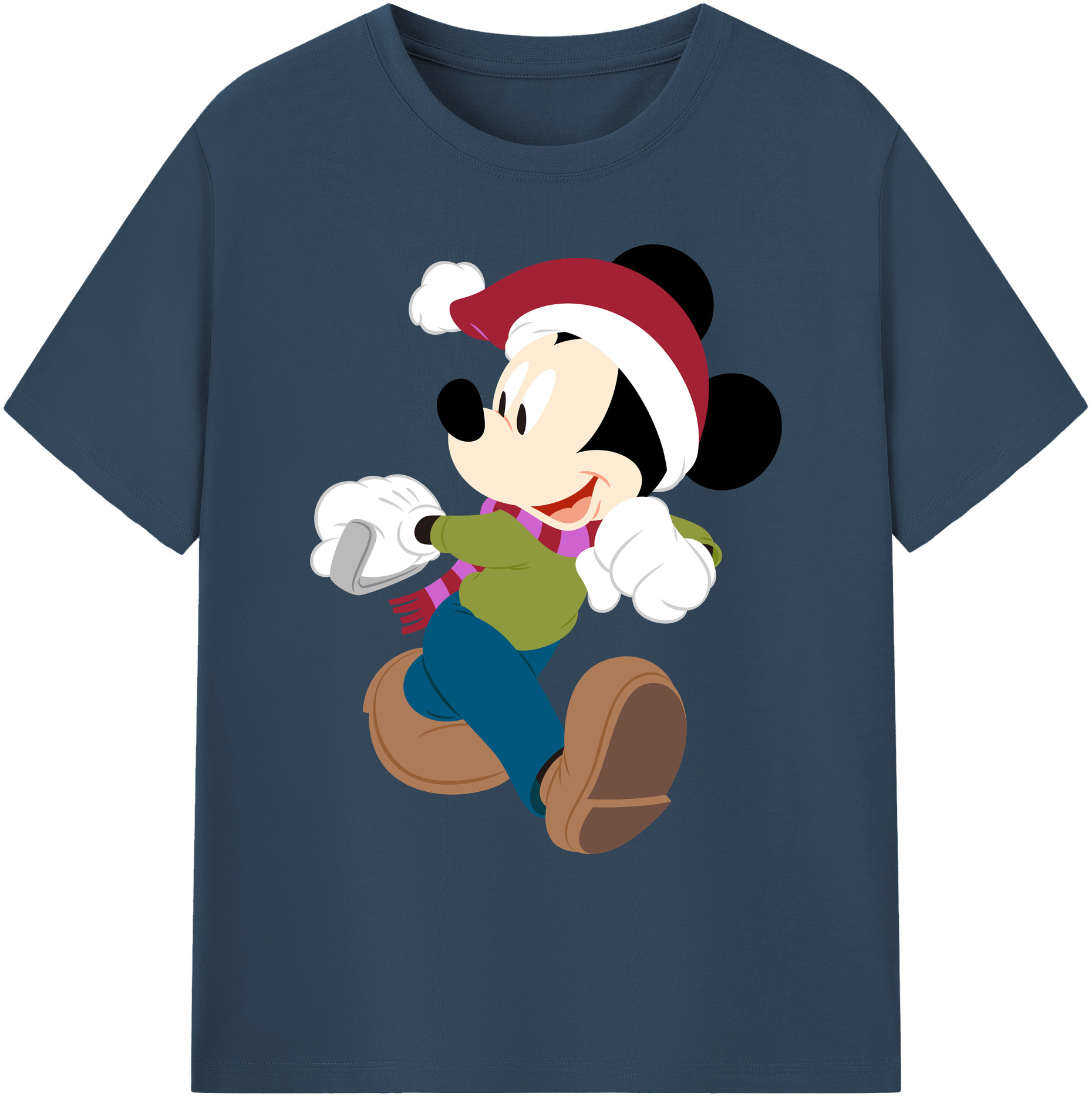 ミッキーマウス Mickey Mouse 綿100％ メンズ半袖Tシャツ｜肌触りやわらか＆通気性